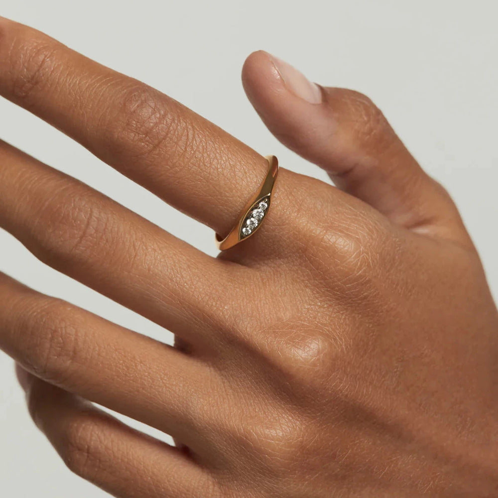 PDPAOLA - Gala 18ct Gold Plated Signet Ring