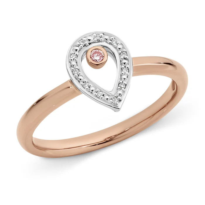 Pink Diamond Teardrop Ring