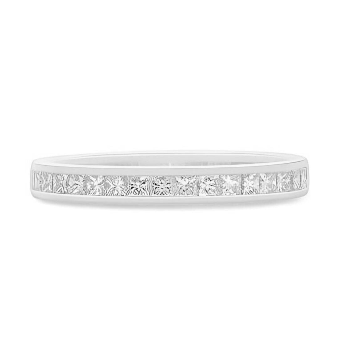 Channel Set Diamond Wedding Band (White Gold)