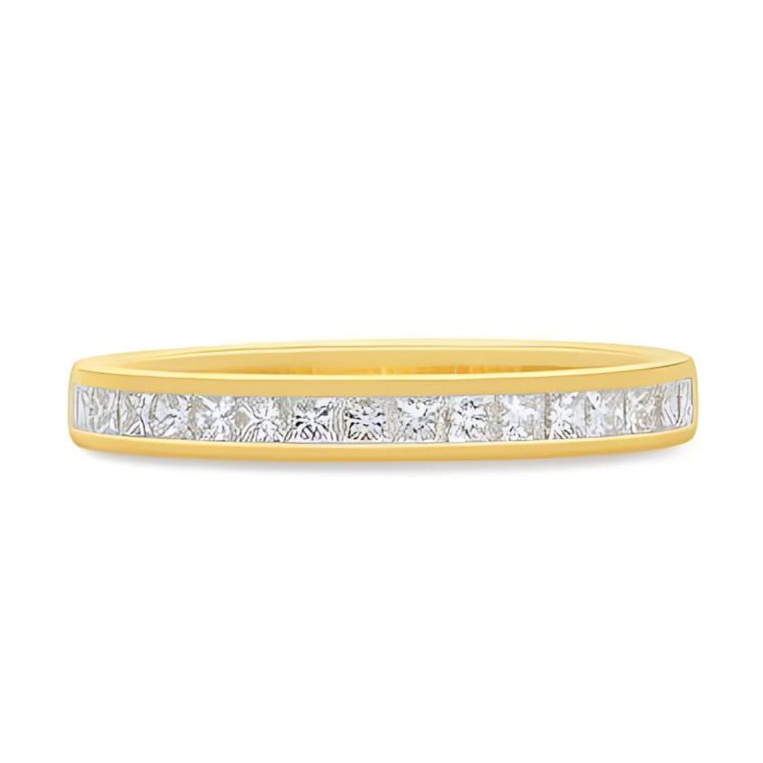 Channel Set Diamond Wedding Band (Yellow Gold)