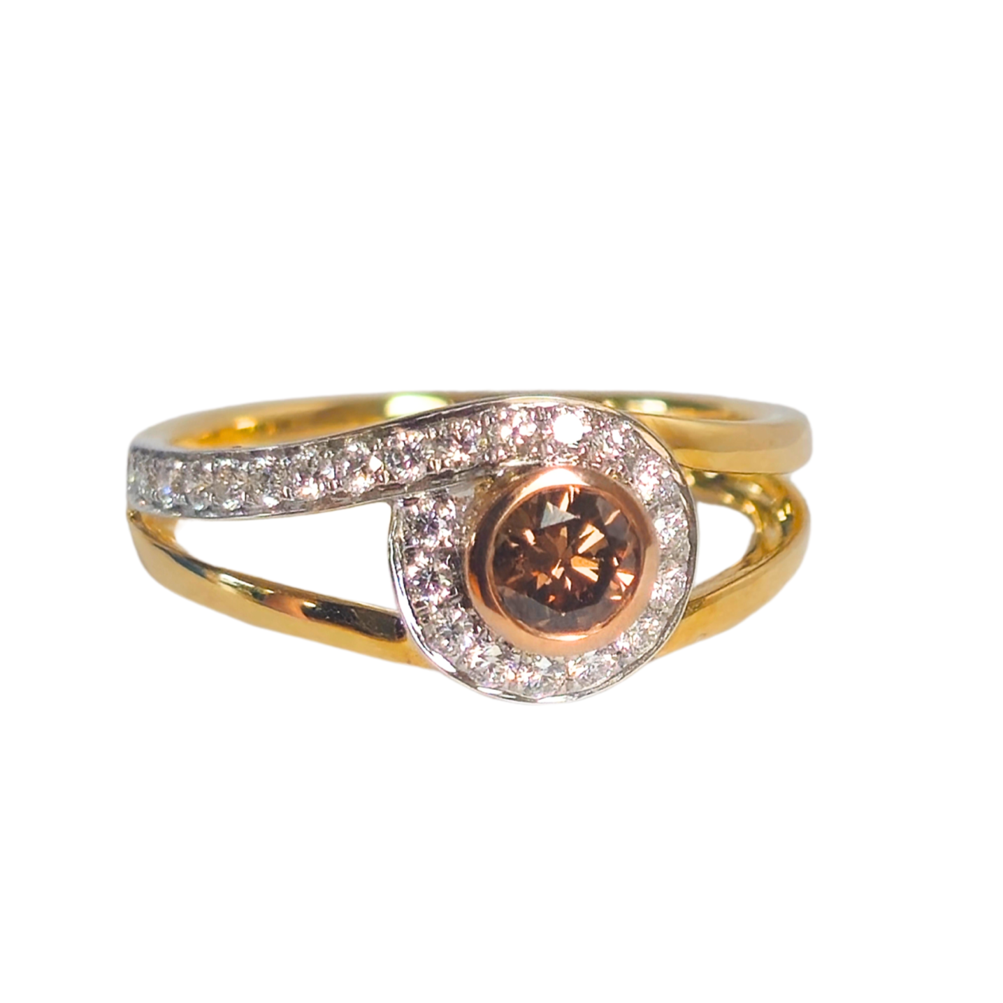 Chocolate & White Diamond Ring