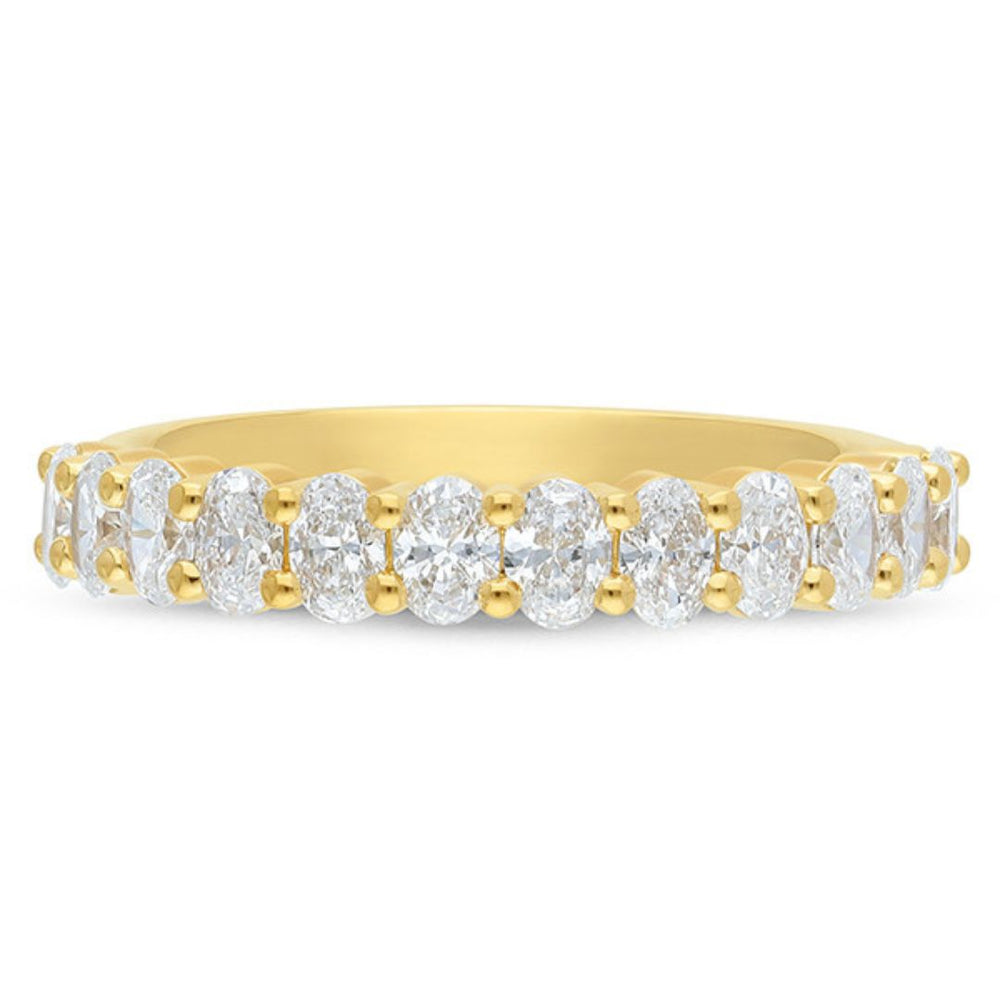 Oval Brilliant 1.2ct Lab Diamond Eternity Wedding Band (Yellow Gold)