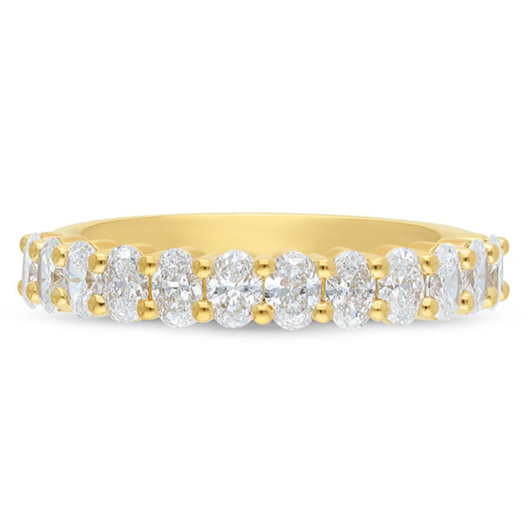 Oval Brilliant 1.2ct Lab Diamond Eternity Wedding Band (Yellow Gold)