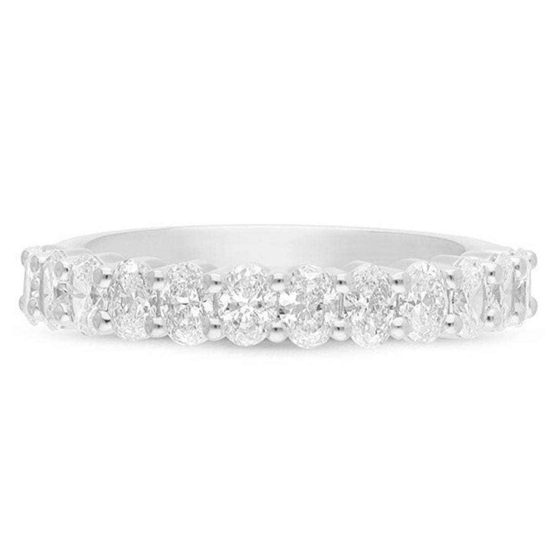 Oval Brilliant 1.2ct Lab Diamond Eternity Wedding Band (White Gold)