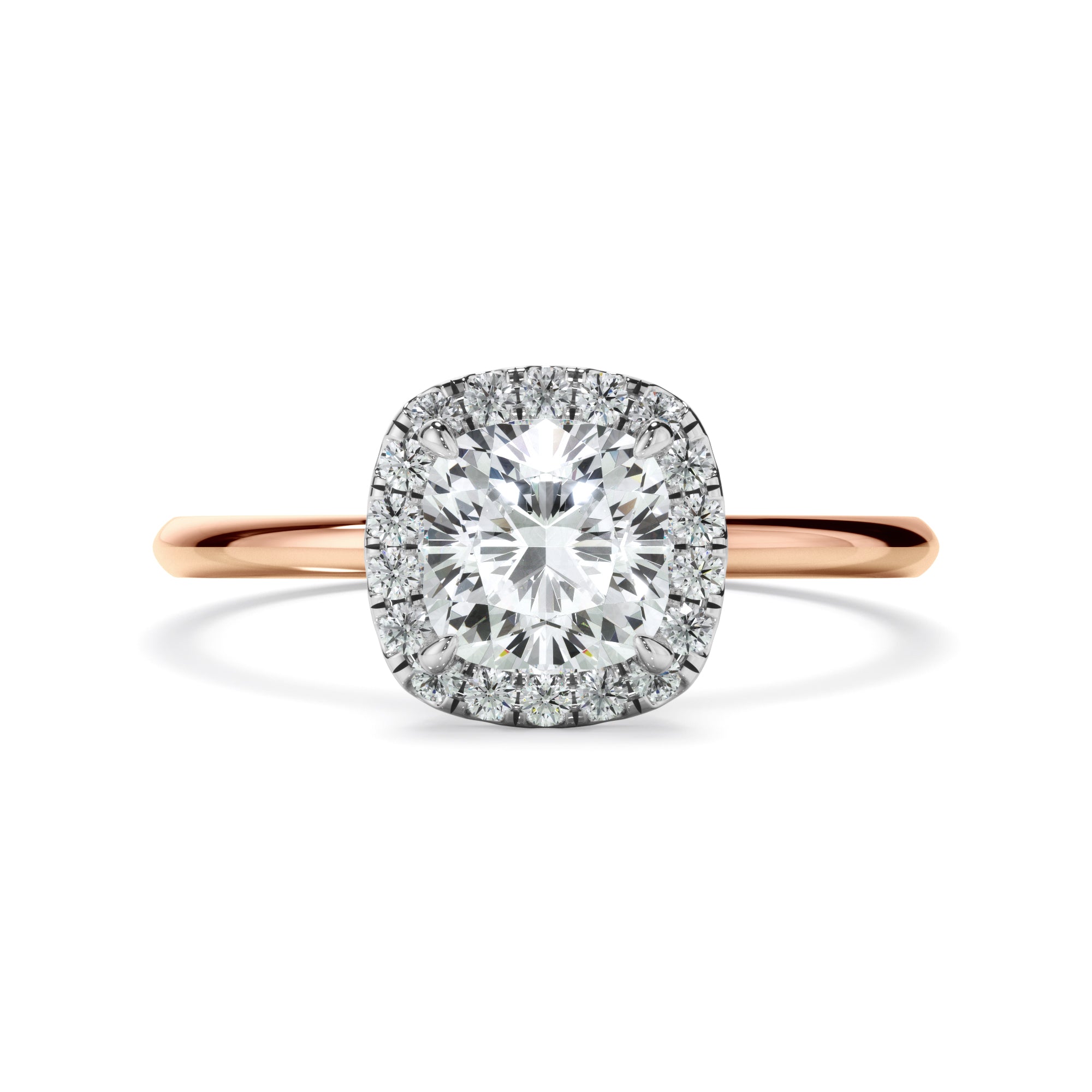 Carlotta - Cushion Cut Diamond Halo Engagement Ring