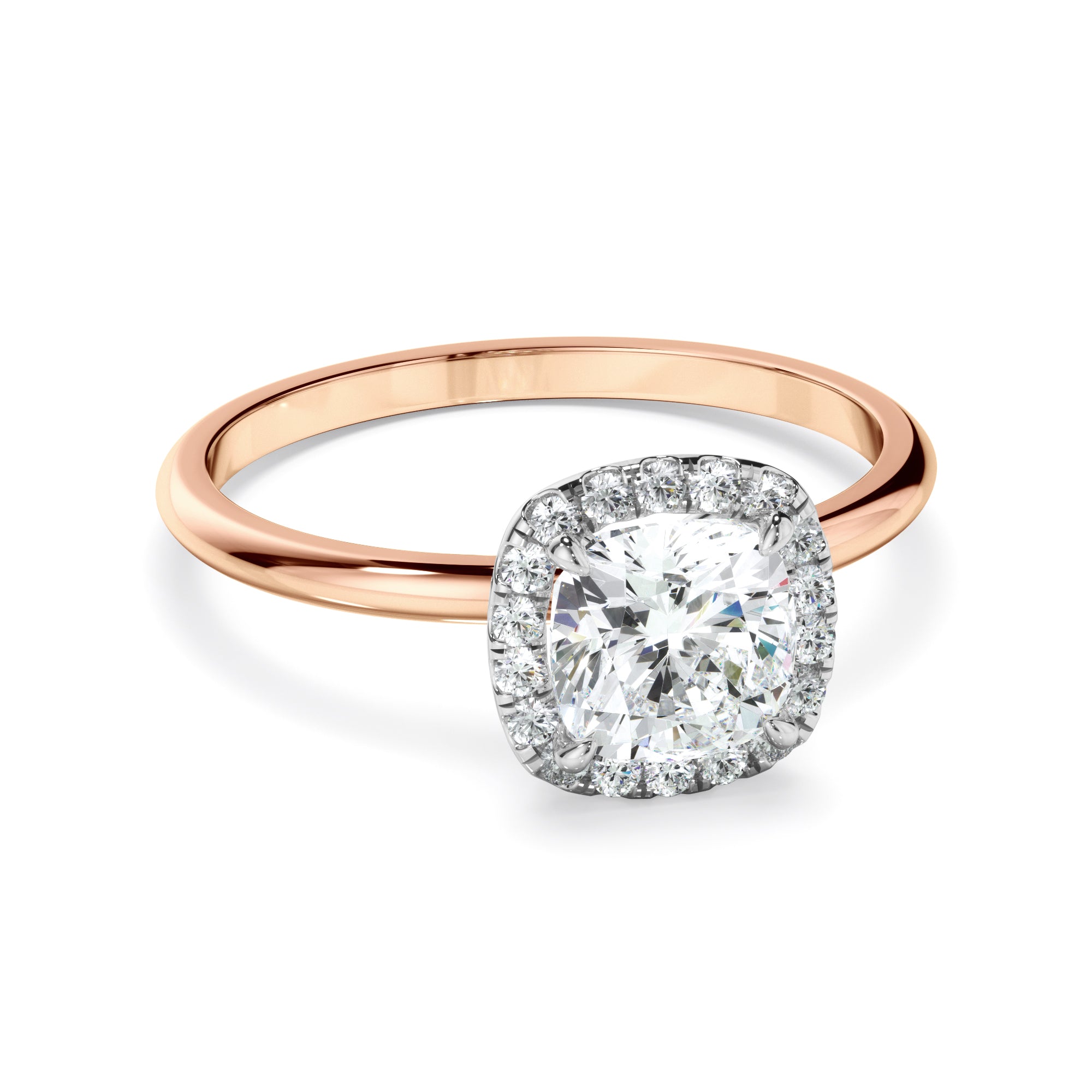 Carlotta - Cushion Cut Diamond Halo Engagement Ring