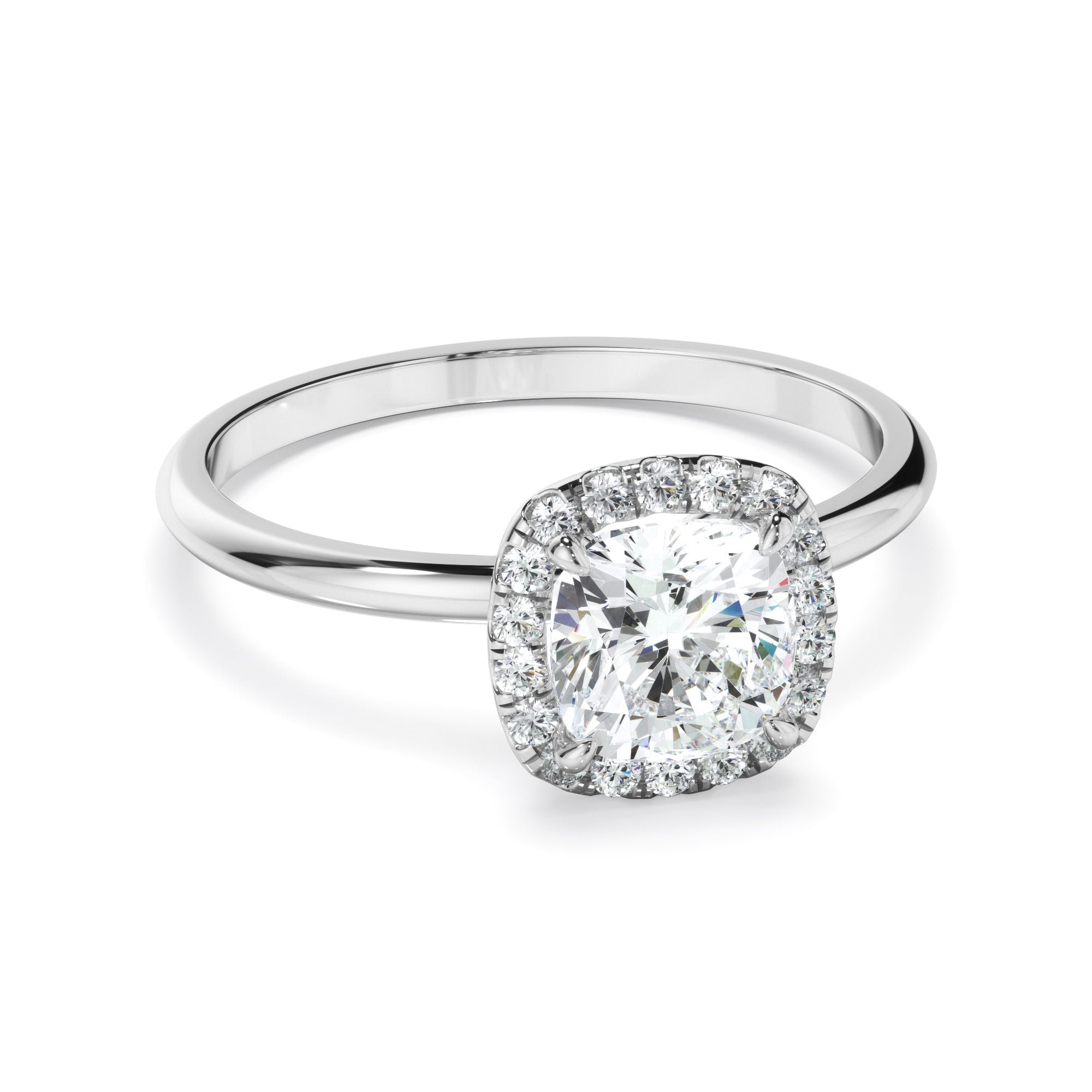 Carlotta - Cushion Cut Diamond Halo Engagement Ring