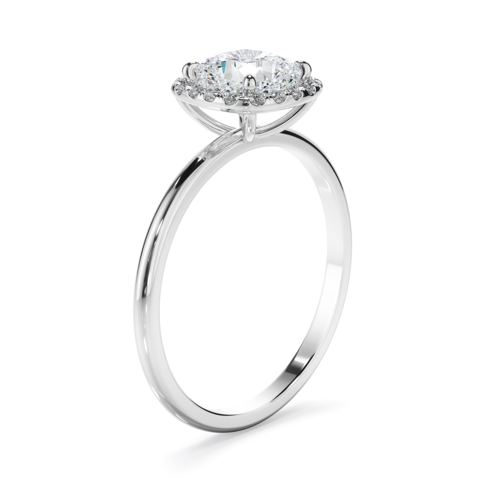 Carlotta - Cushion Cut Diamond Halo Engagement Ring