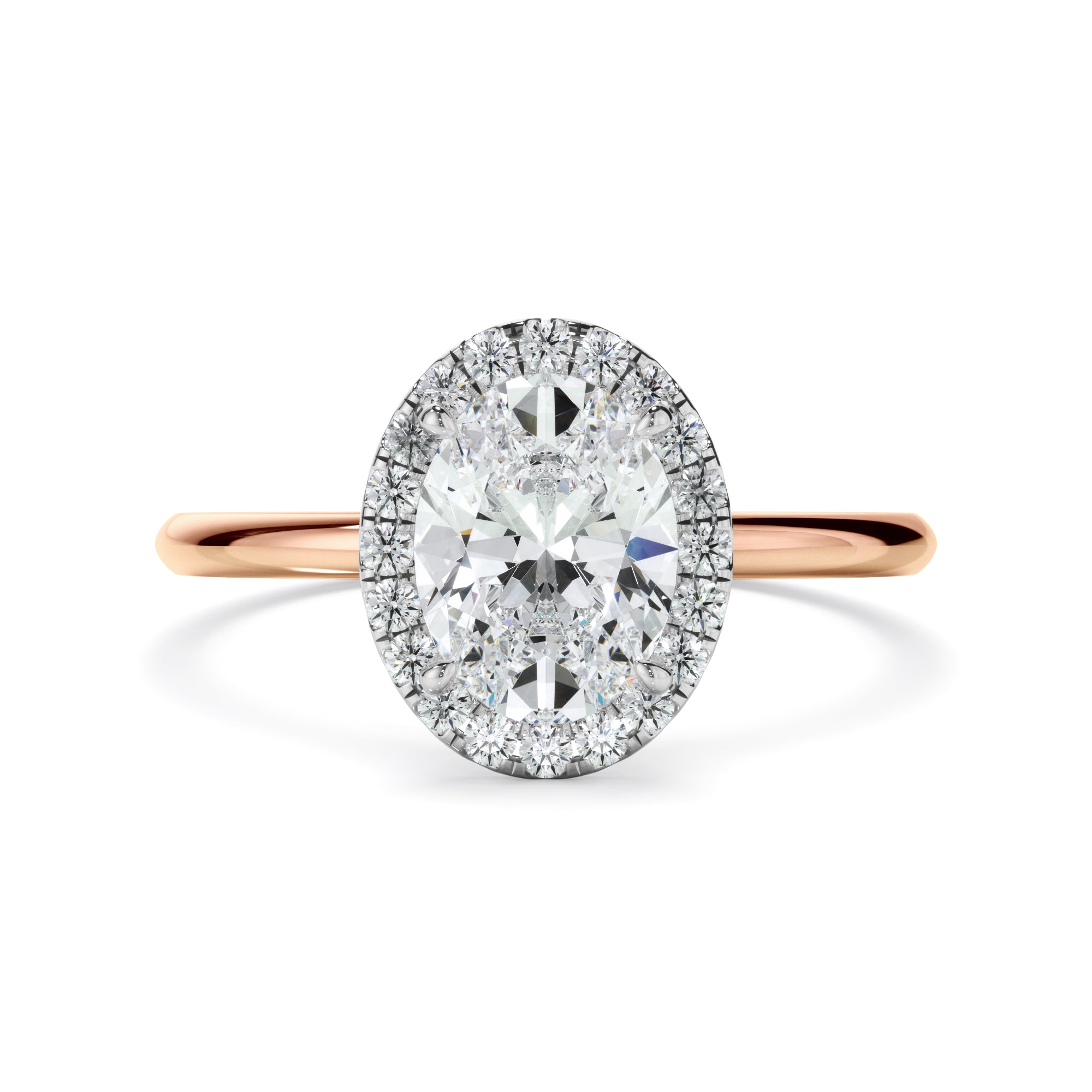 Cordelia - Oval Cut Diamond Halo Engagement Ring