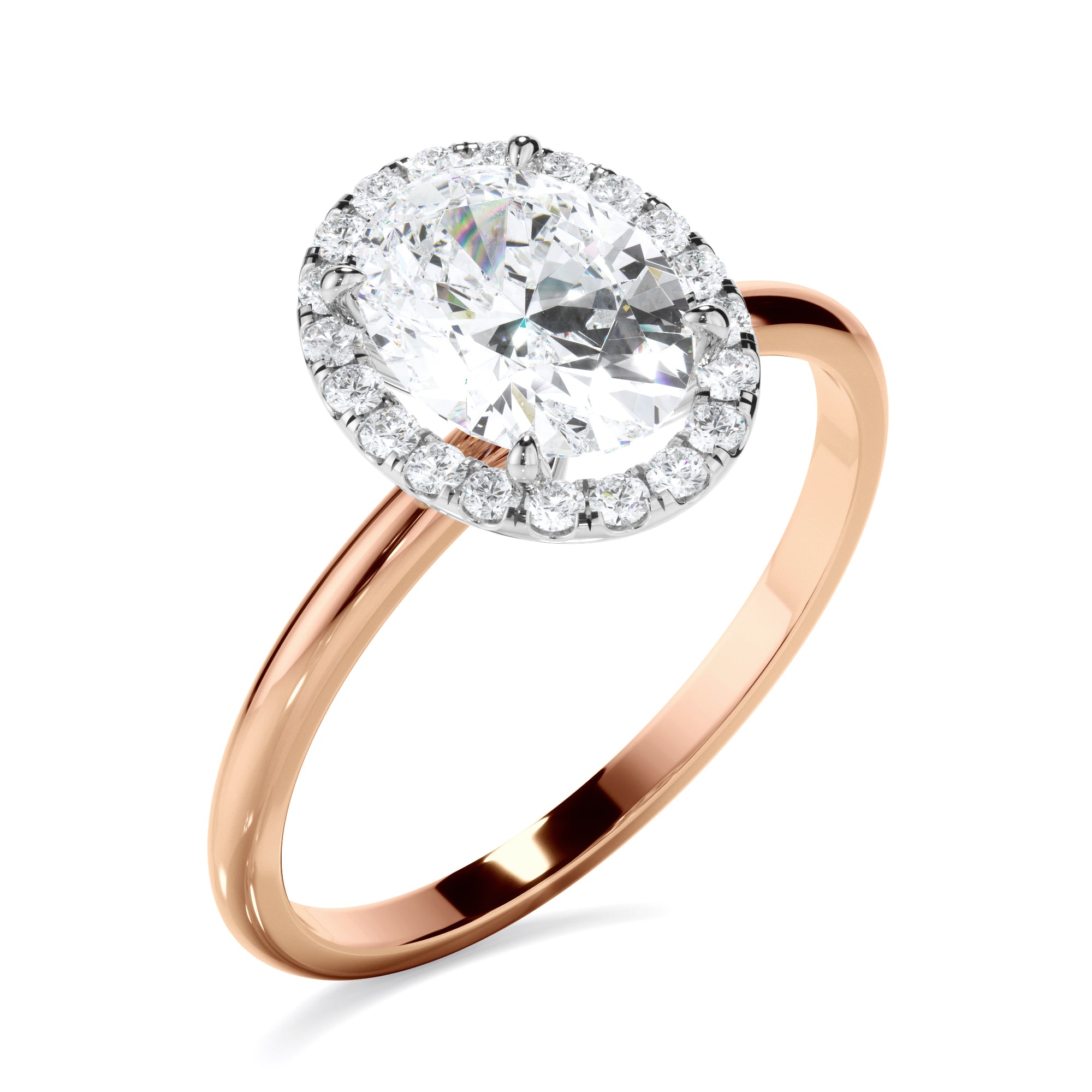 Cordelia - Oval Cut Diamond Halo Engagement Ring
