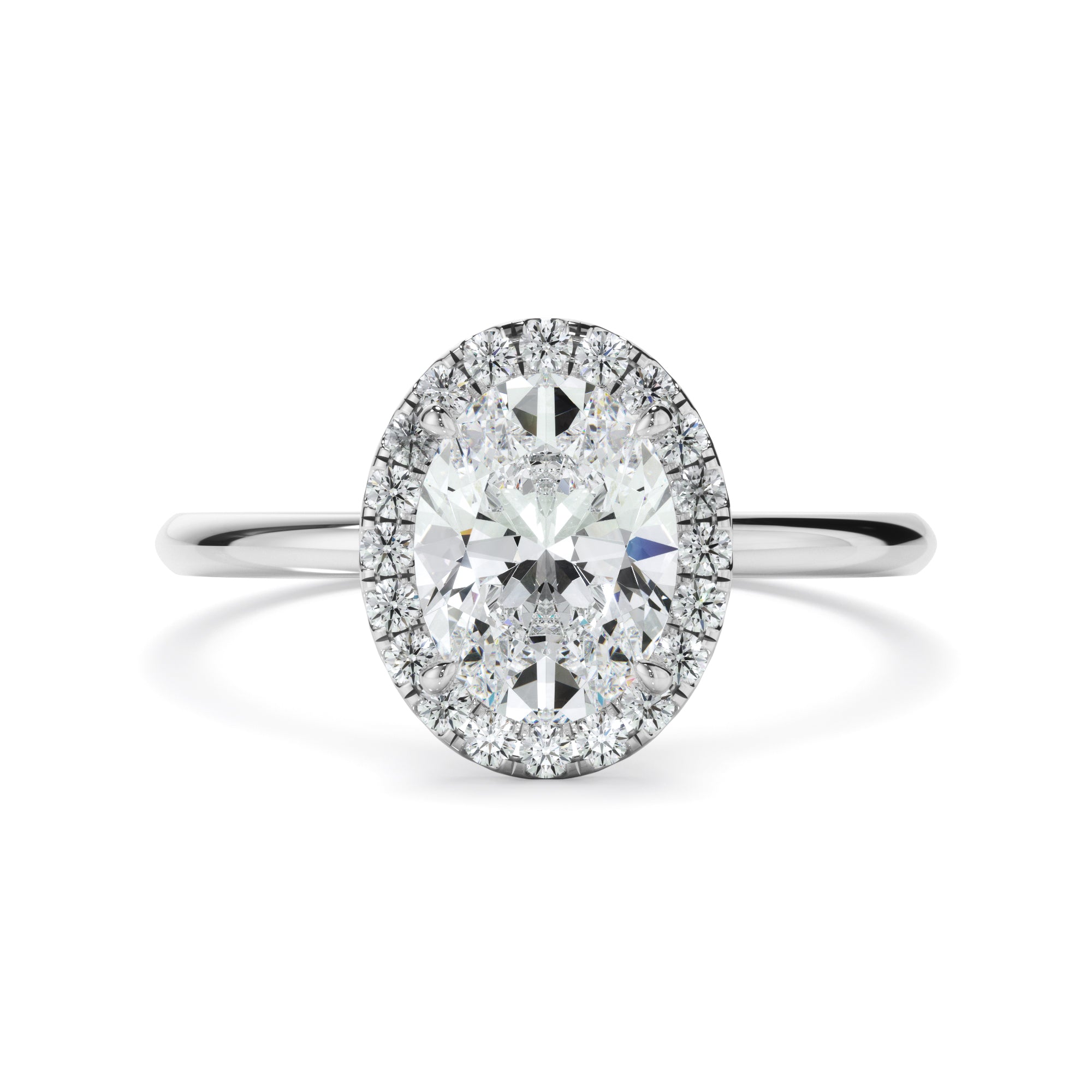 Cordelia - Oval Cut Diamond Halo Engagement Ring