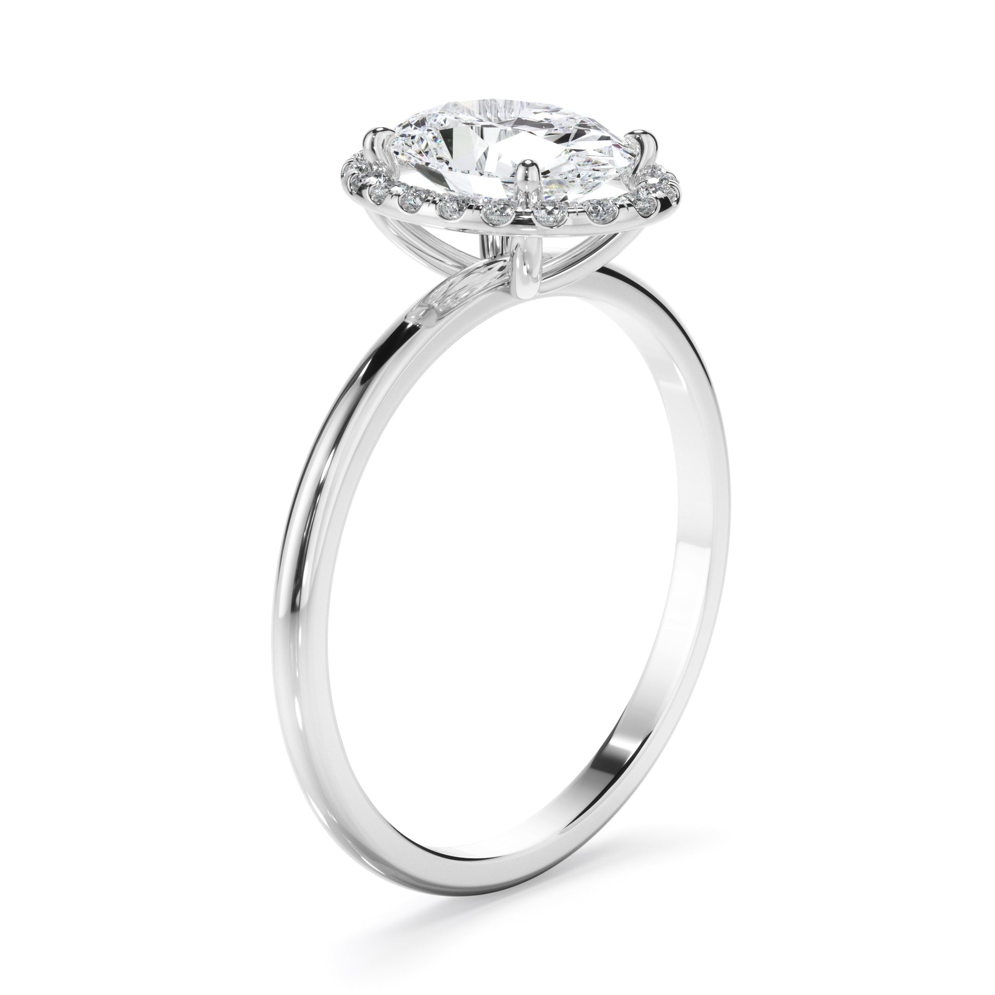 Cordelia - Oval Cut Diamond Halo Engagement Ring