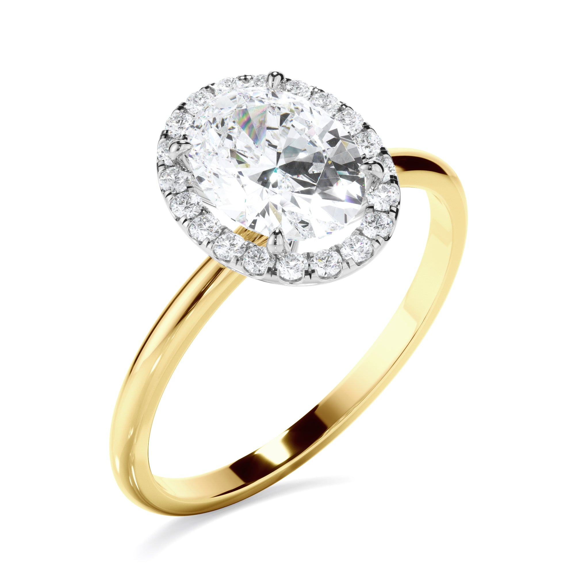 Cordelia - Oval Cut Diamond Halo Engagement Ring
