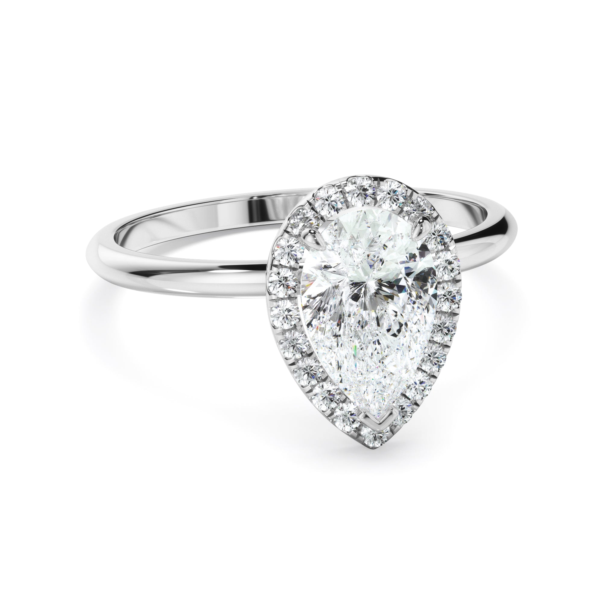 Adriana - Pear Cut Diamond Halo Engagement Ring