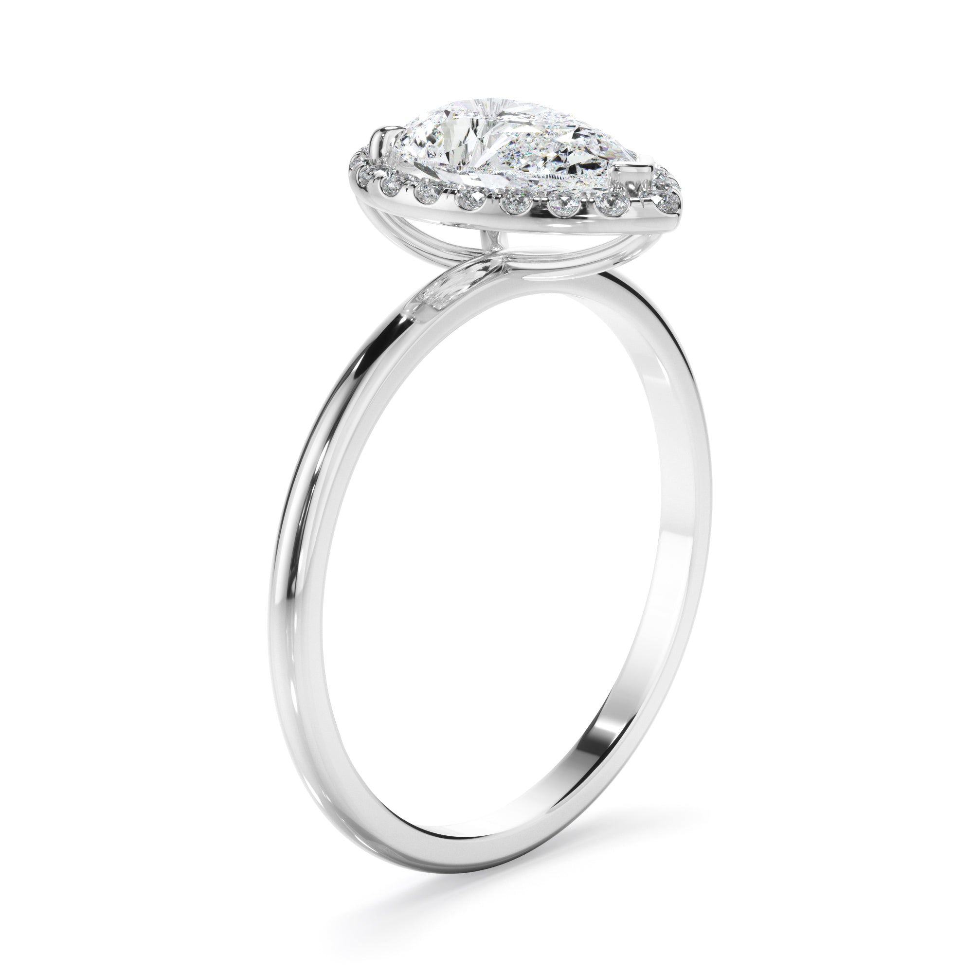 Adriana - Pear Cut Diamond Halo Engagement Ring