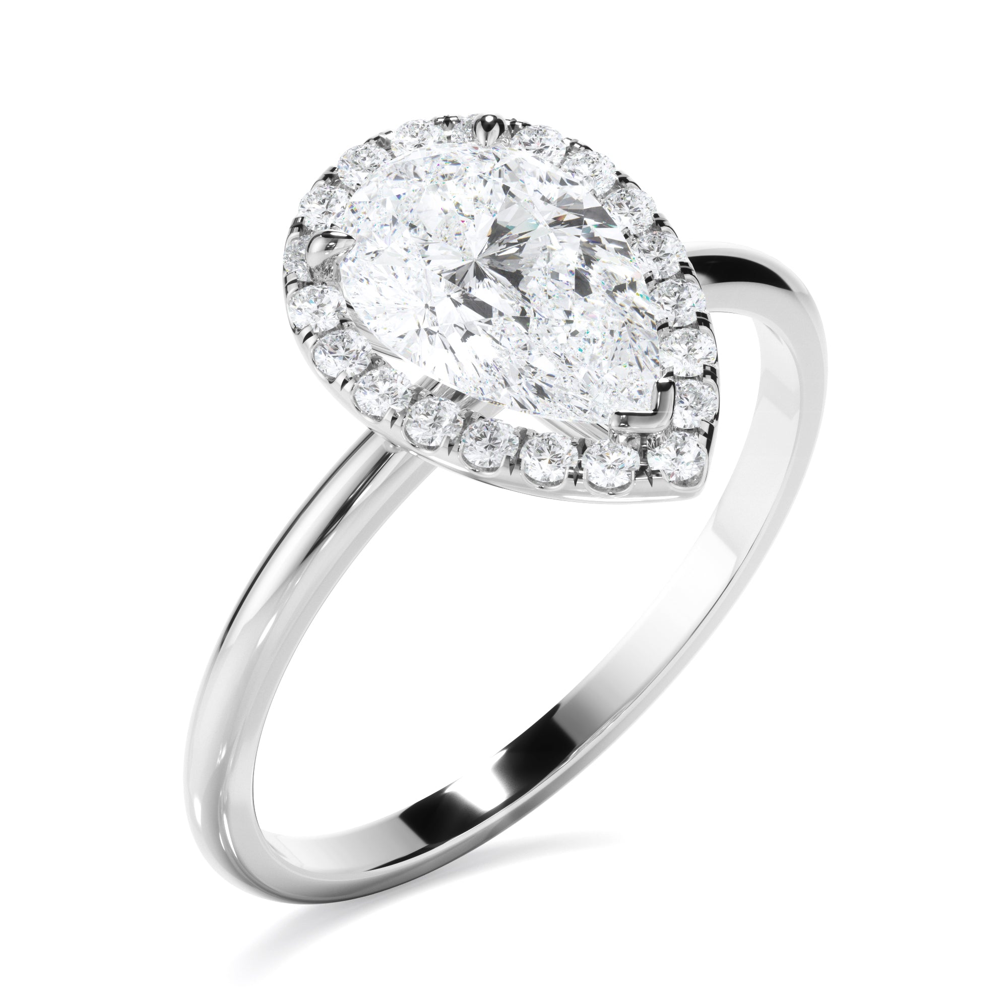Adriana - Pear Cut Diamond Halo Engagement Ring