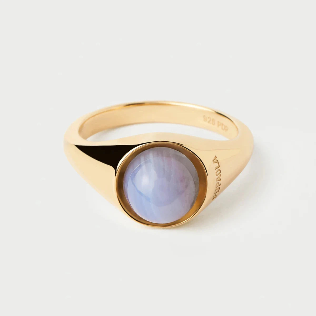 Blue Lace Agate Moon Ring