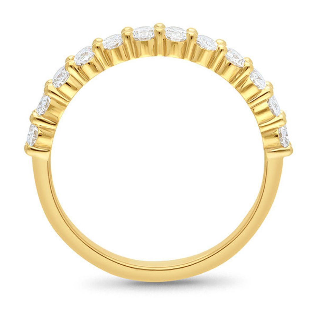 Oval Brilliant 1.2ct Lab Diamond Eternity Wedding Band (Yellow Gold)