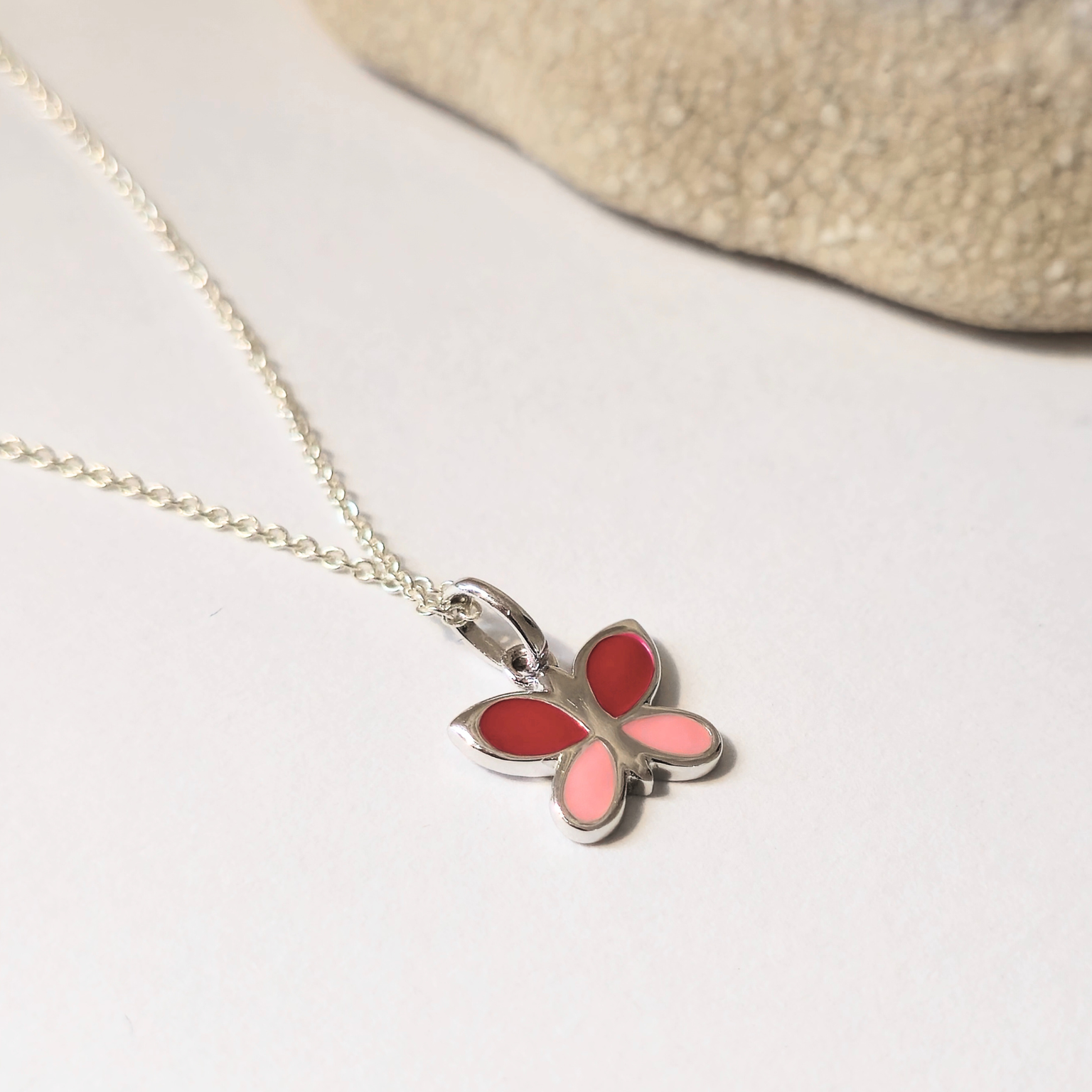 Red and Pink Butterfly Pendant