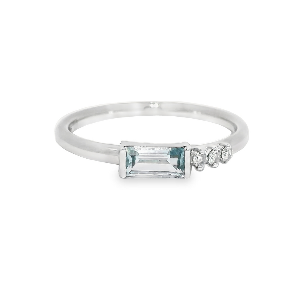 Blue Topaz & Diamond Ring