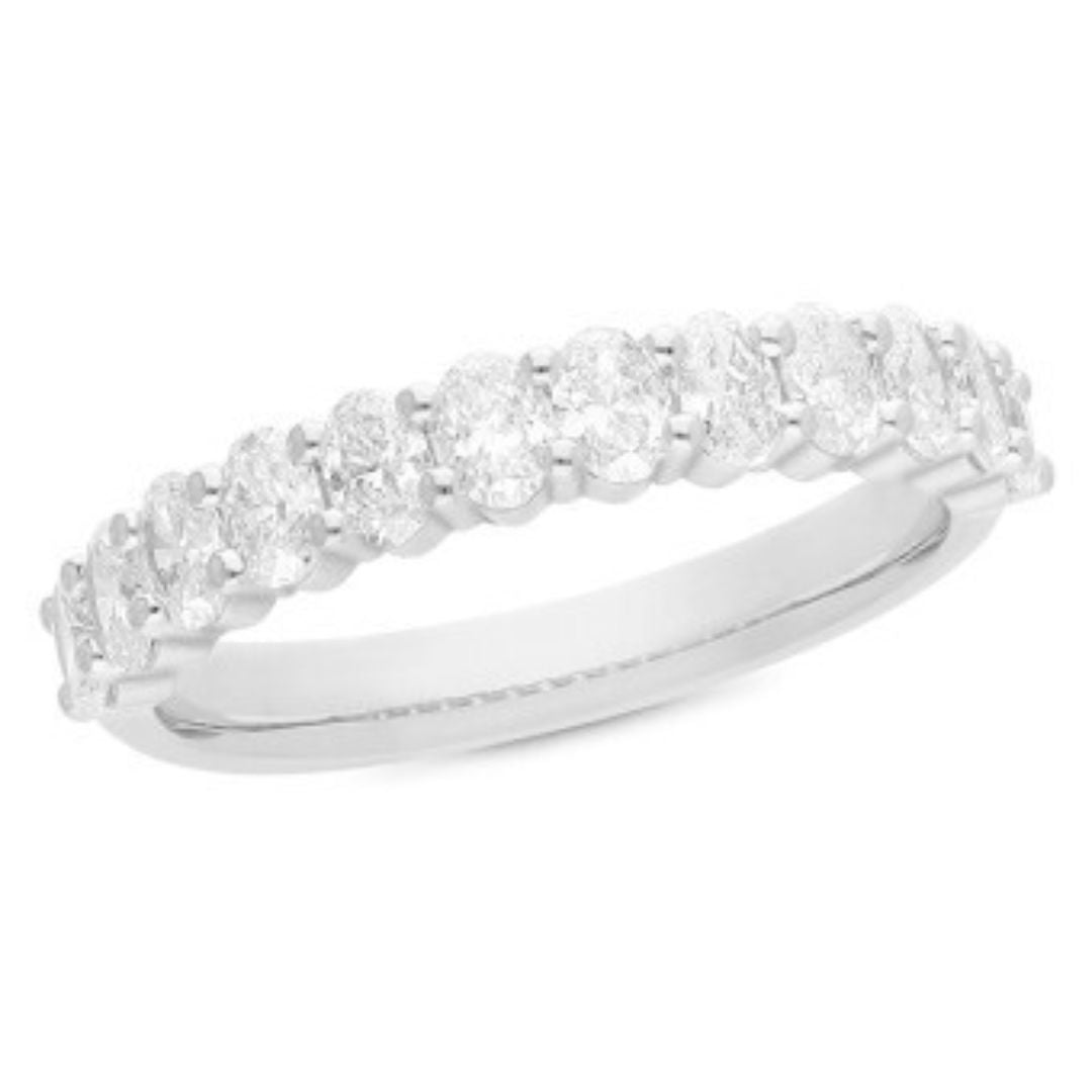 Oval Brilliant 1.2ct Lab Diamond Eternity Wedding Band (White Gold)