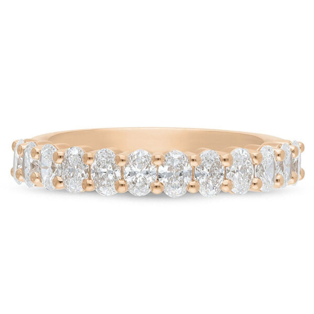 Oval Brilliant 1.2ct Lab Diamond Eternity Wedding Band (Rose Gold)