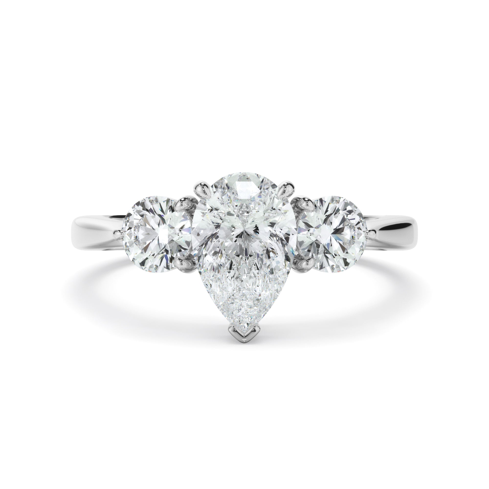 Cosima - Pear Cut Diamond Trilogy Engagement Ring