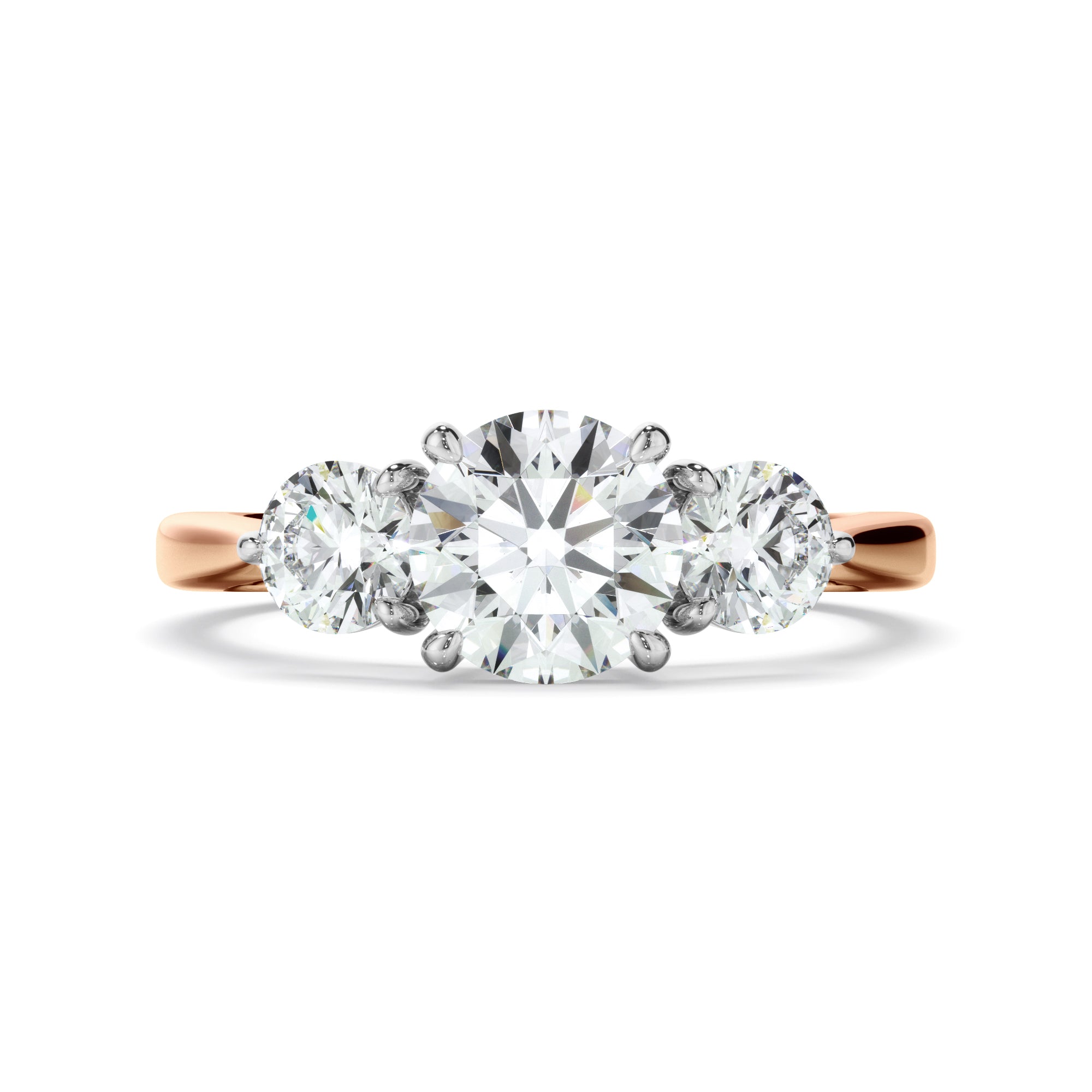 Sierra - Round Brilliant Cut Diamond Trilogy Engagement Ring