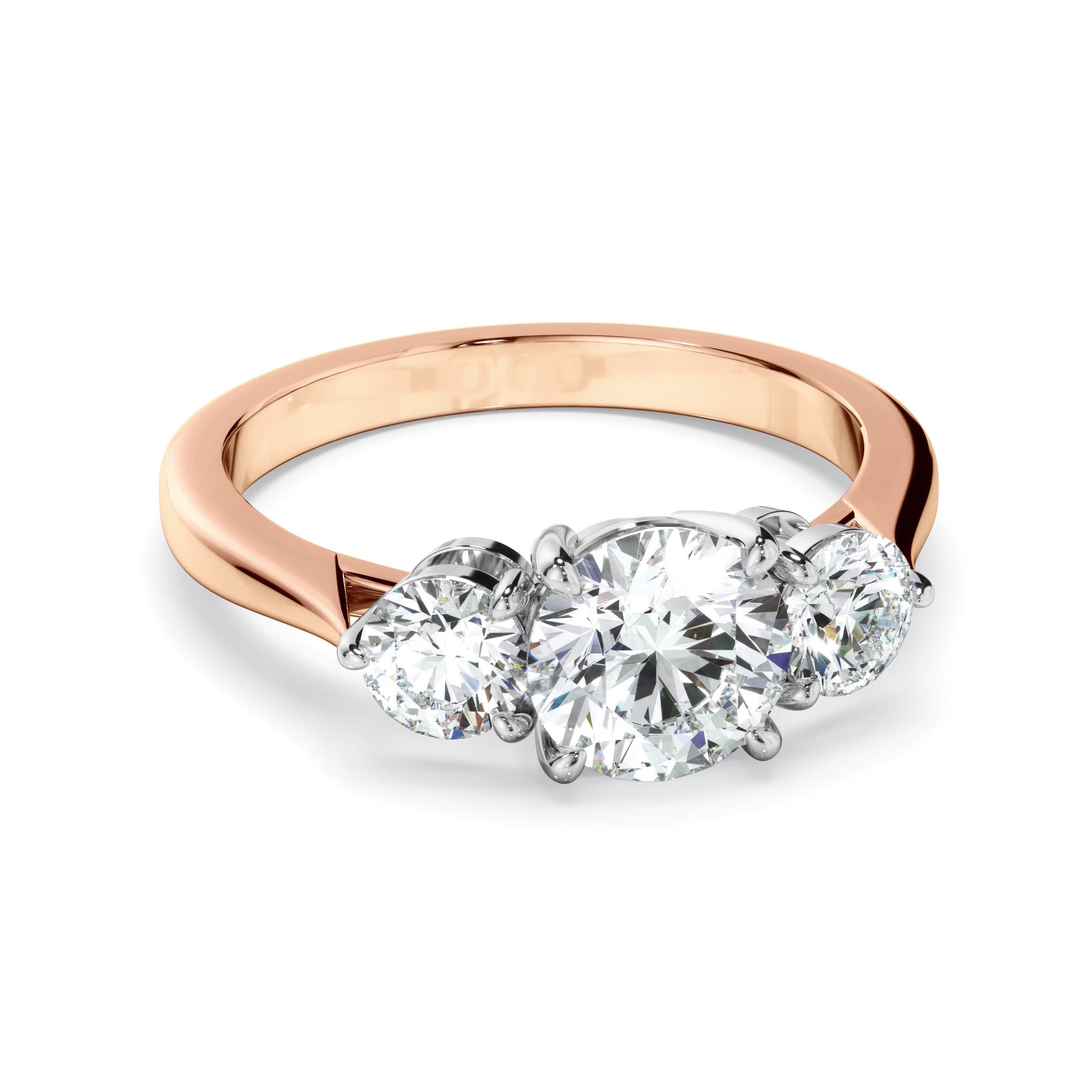 Sierra - Round Brilliant Cut Diamond Trilogy Engagement Ring