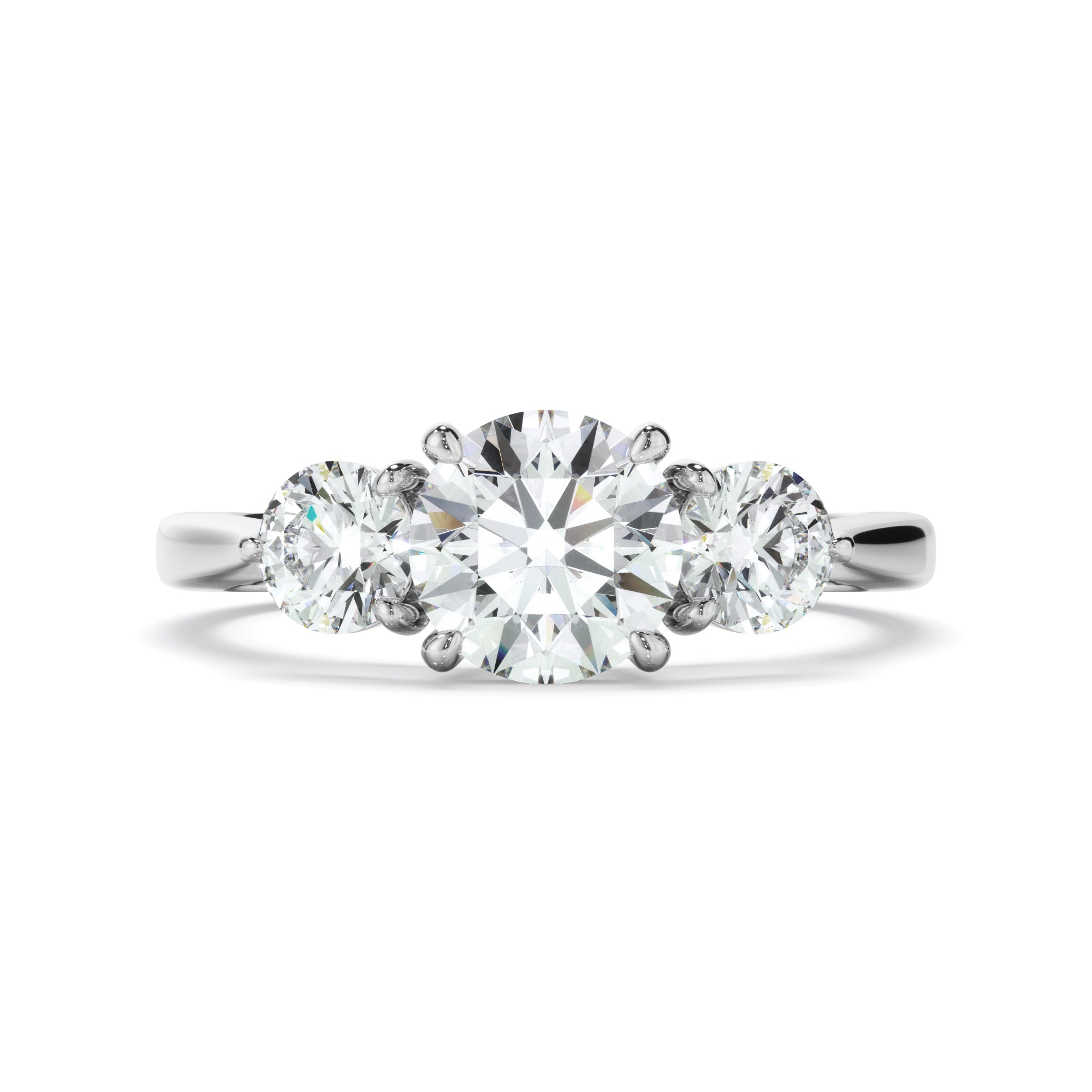Sierra - Round Brilliant Cut Diamond Trilogy Engagement Ring