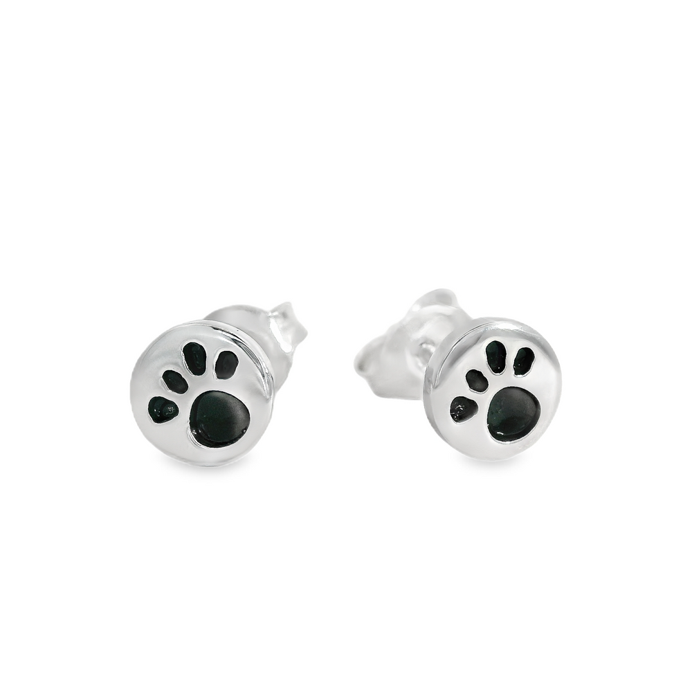Paw Print Silver Earrings