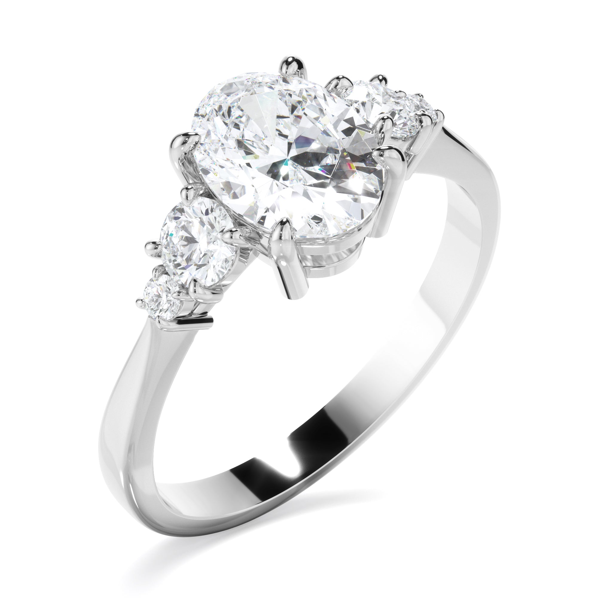 Paloma - Oval Cut Diamond Five Stone Engagement Ring