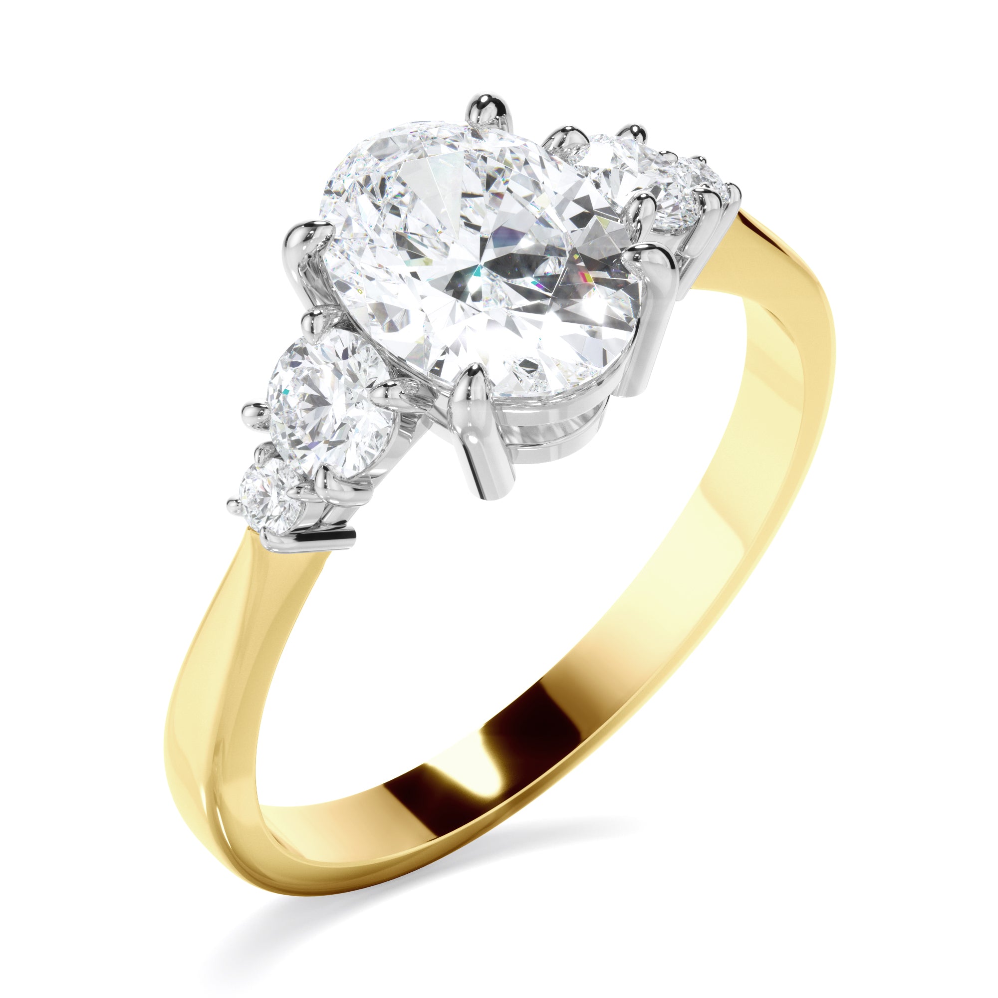 Paloma - Oval Cut Diamond Five Stone Engagement Ring