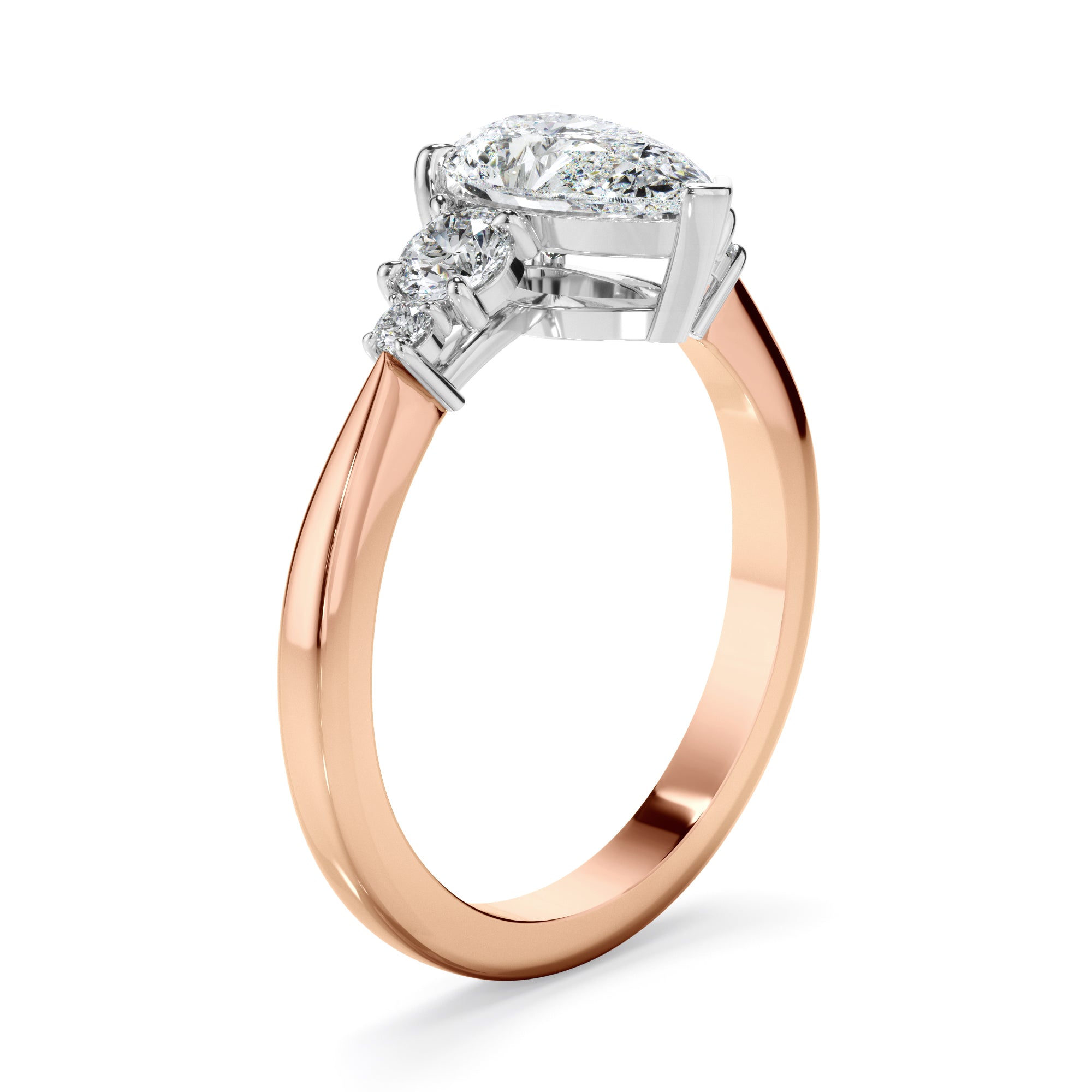 Lilia - Pear Cut Diamond Five Stone Engagement Ring