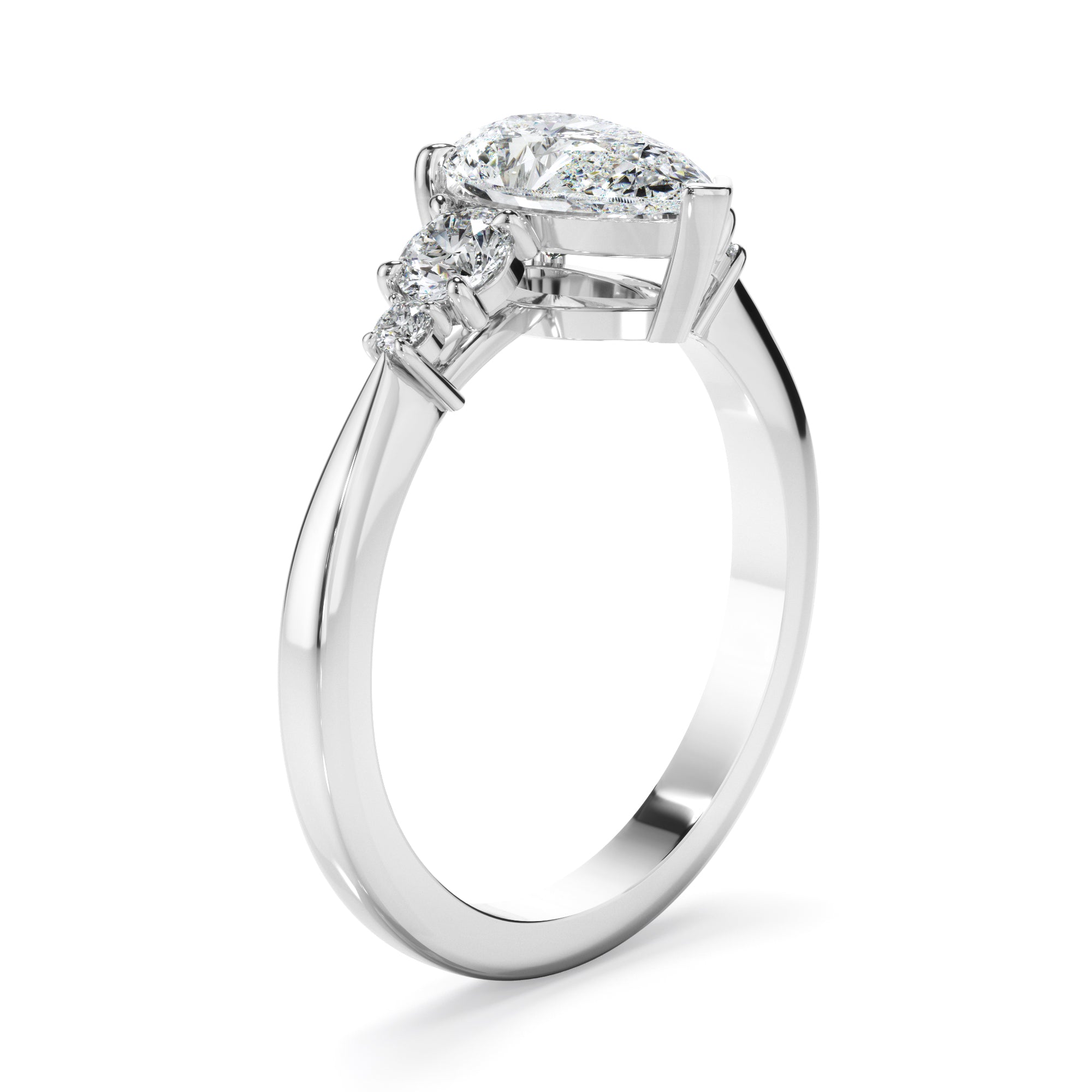 Lilia - Pear Cut Diamond Five Stone Engagement Ring