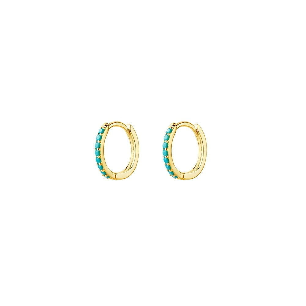 Turquoise Oasis Huggie Earrings