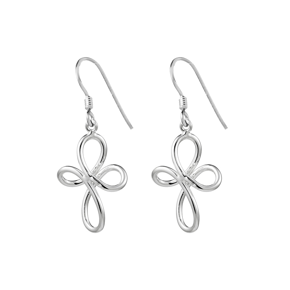 Sterling Silver Infinity Cross Earrings