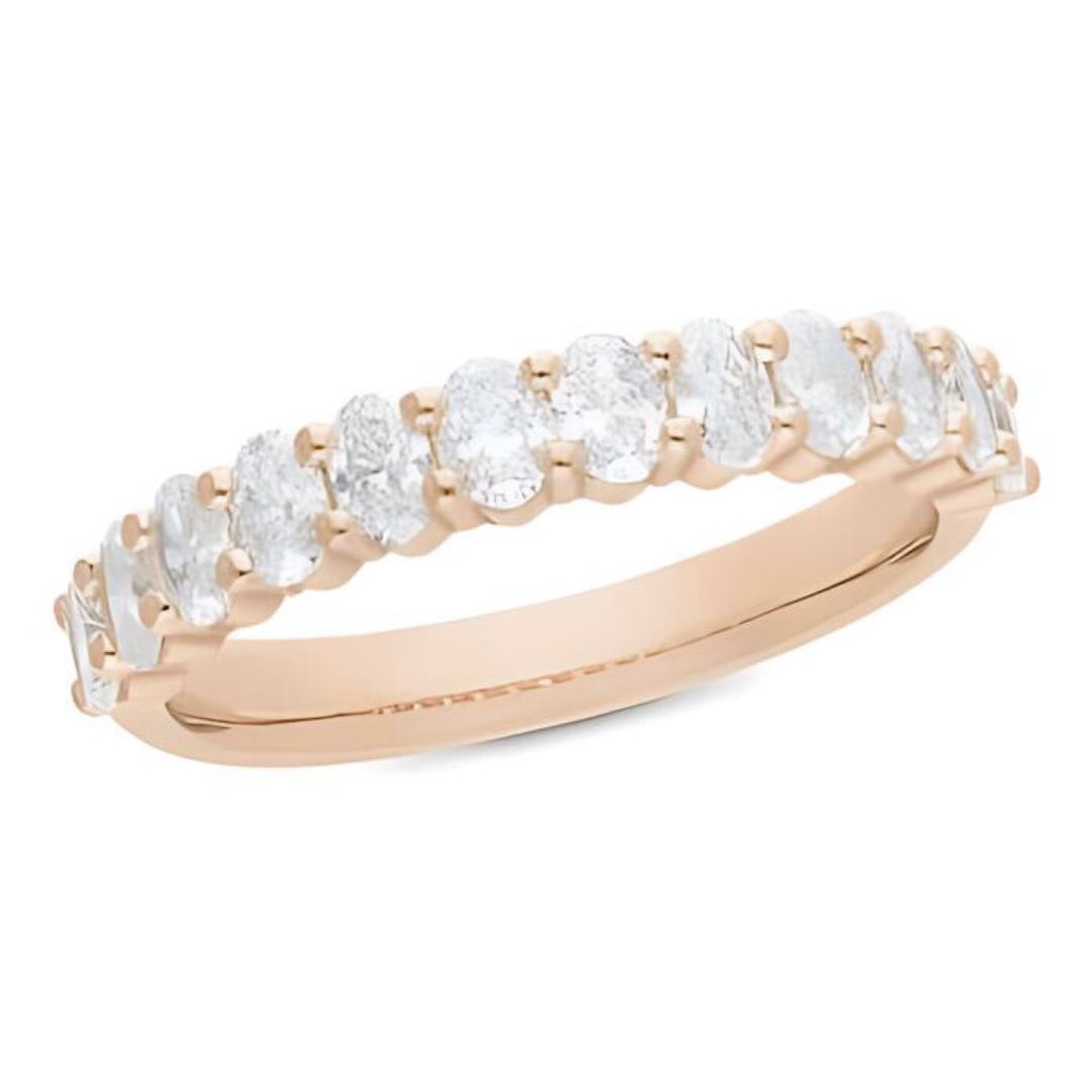 Oval Brilliant 1.2ct Lab Diamond Eternity Wedding Band (Rose Gold)