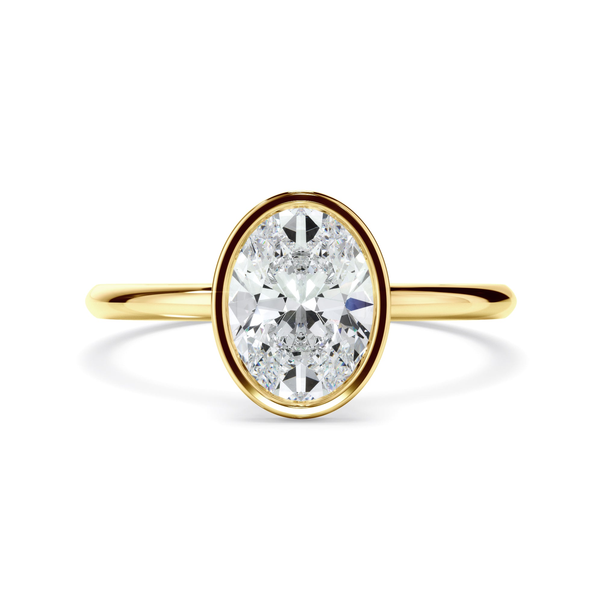 Blaise - Oval Cut Diamond Solitaire Bezel Set Engagement Ring