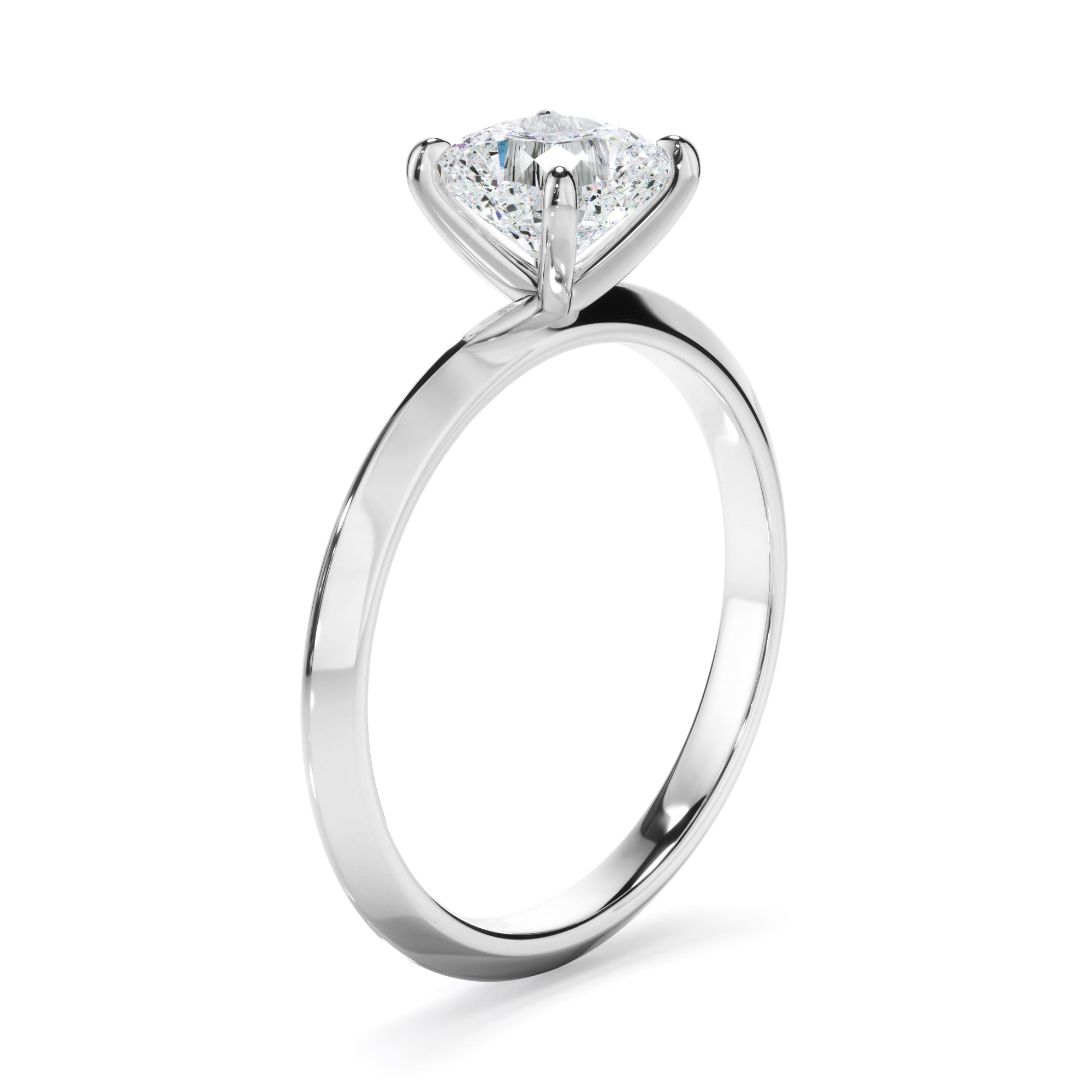 Helena - Cushion Cut Diamond Solitaire Knife Edge Engagement Ring