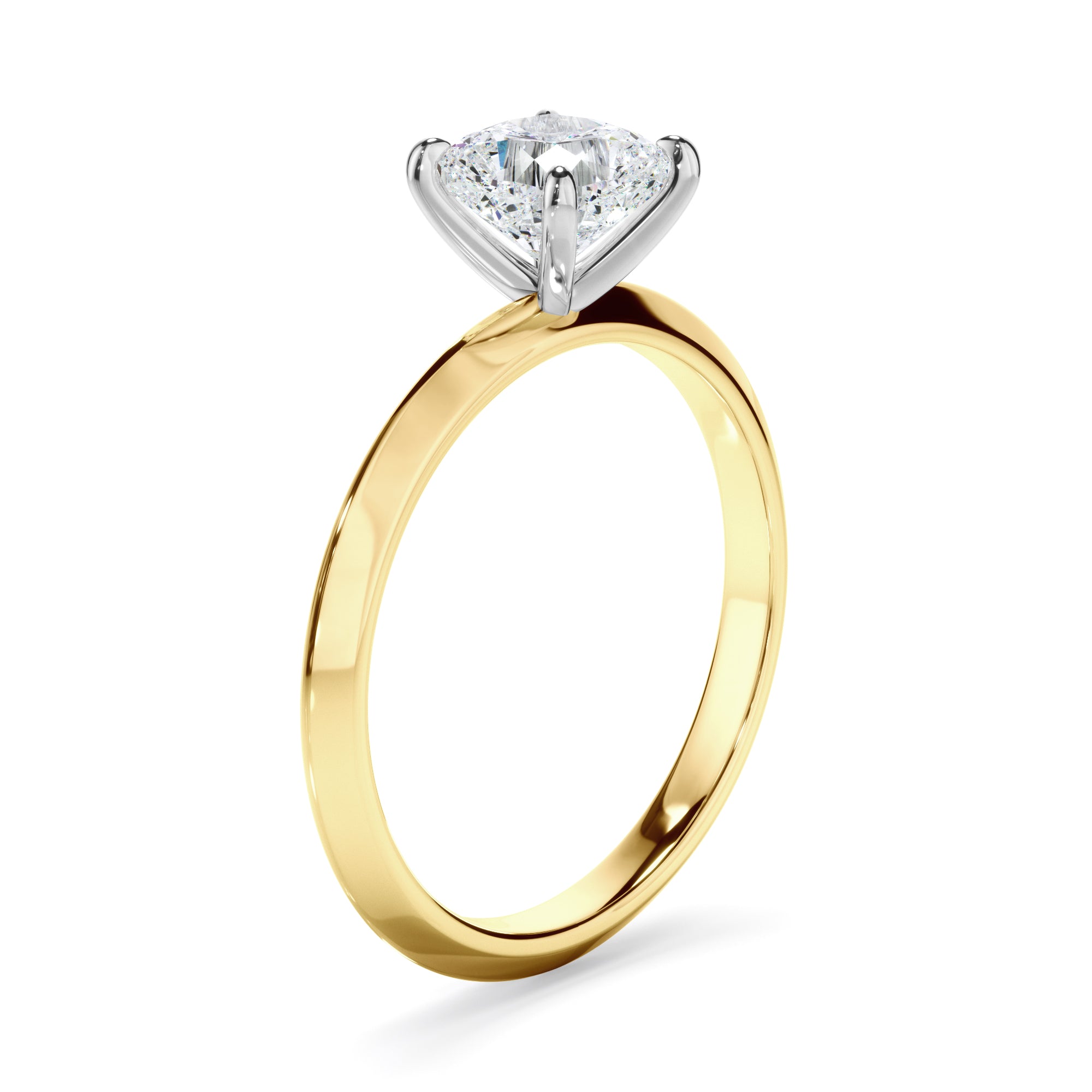 Helena - Cushion Cut Diamond Solitaire Knife Edge Engagement Ring