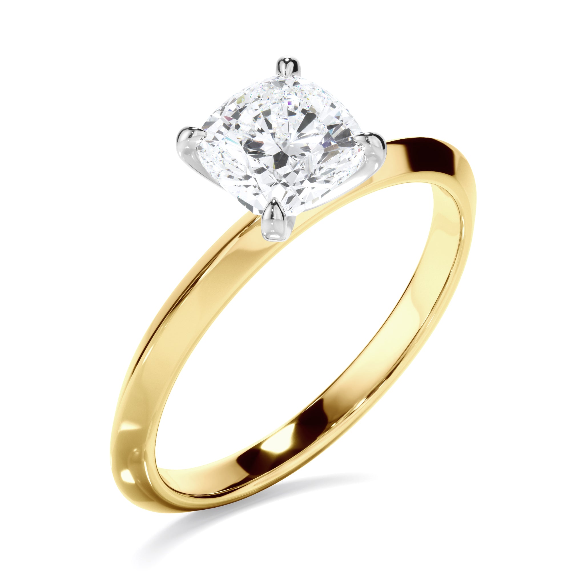 Helena - Cushion Cut Diamond Solitaire Knife Edge Engagement Ring