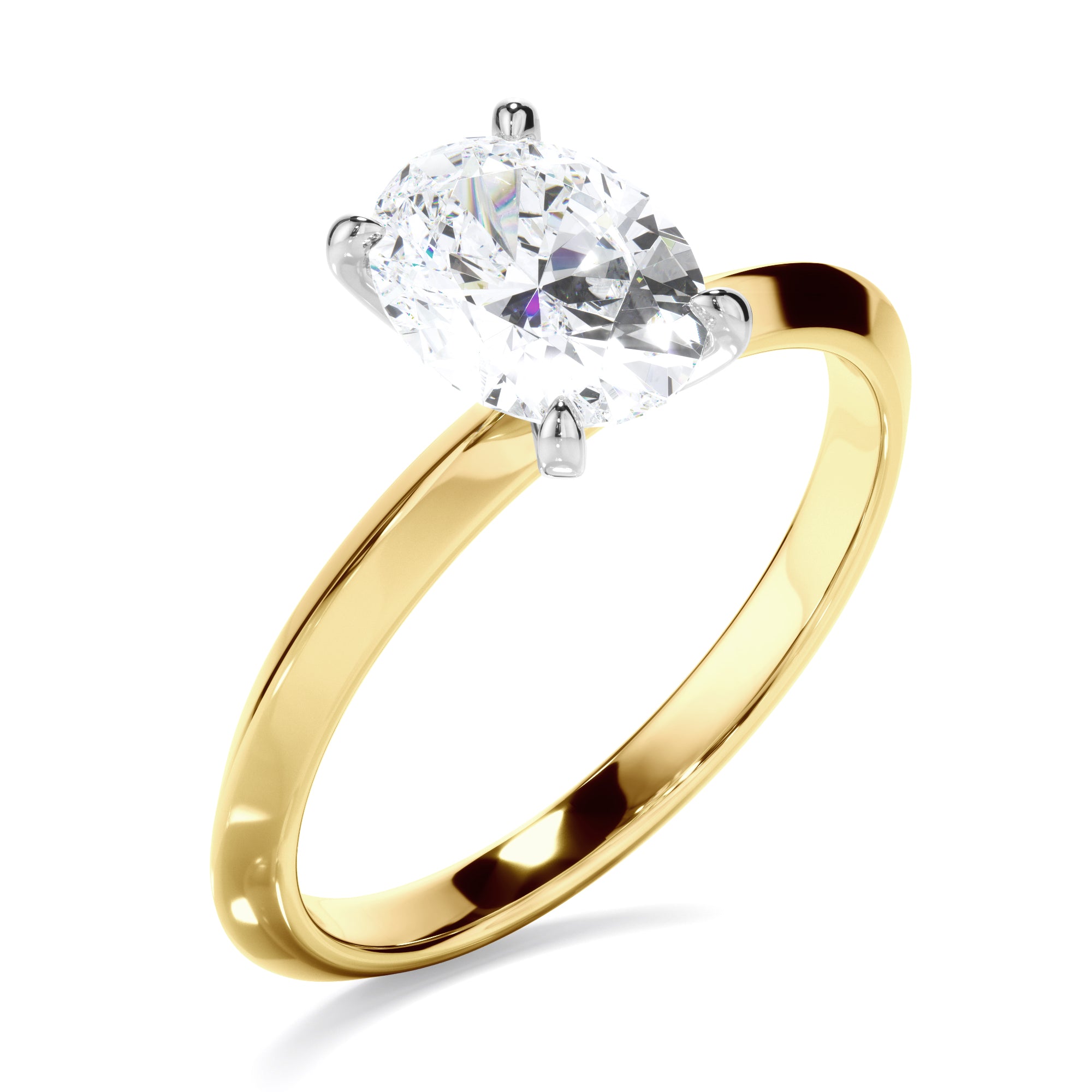 Rhea - Oval Cut Diamond Solitaire Knife Edge Engagement Ring
