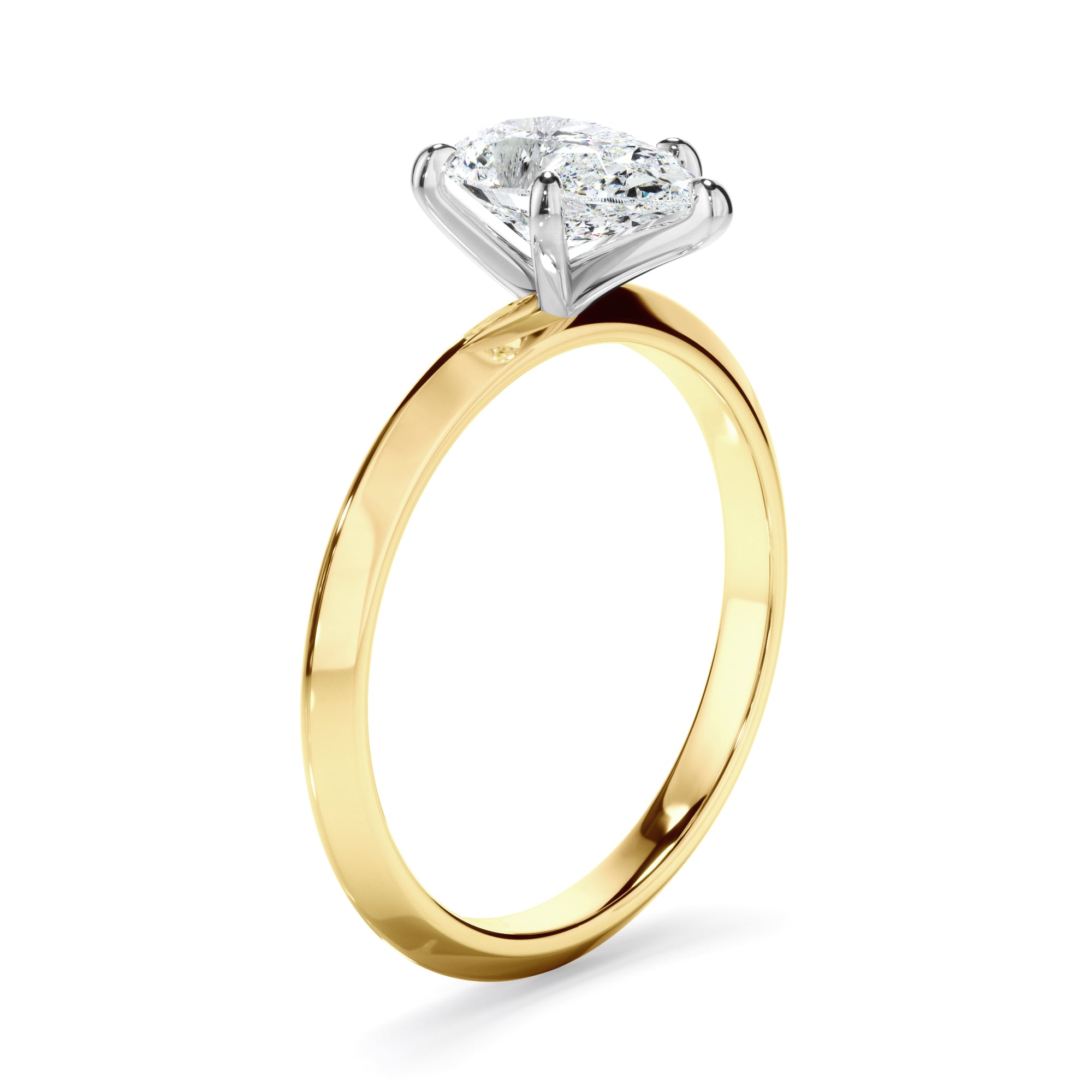 Zara - Pear Cut Diamond Solitaire Knife Edge Engagement Ring