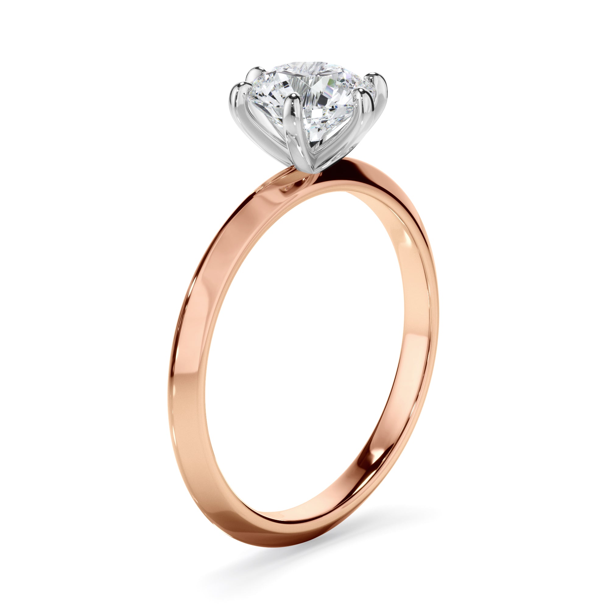 Eloise - Round Brilliant Cut Diamond Solitaire Knife Edge Engagement Ring