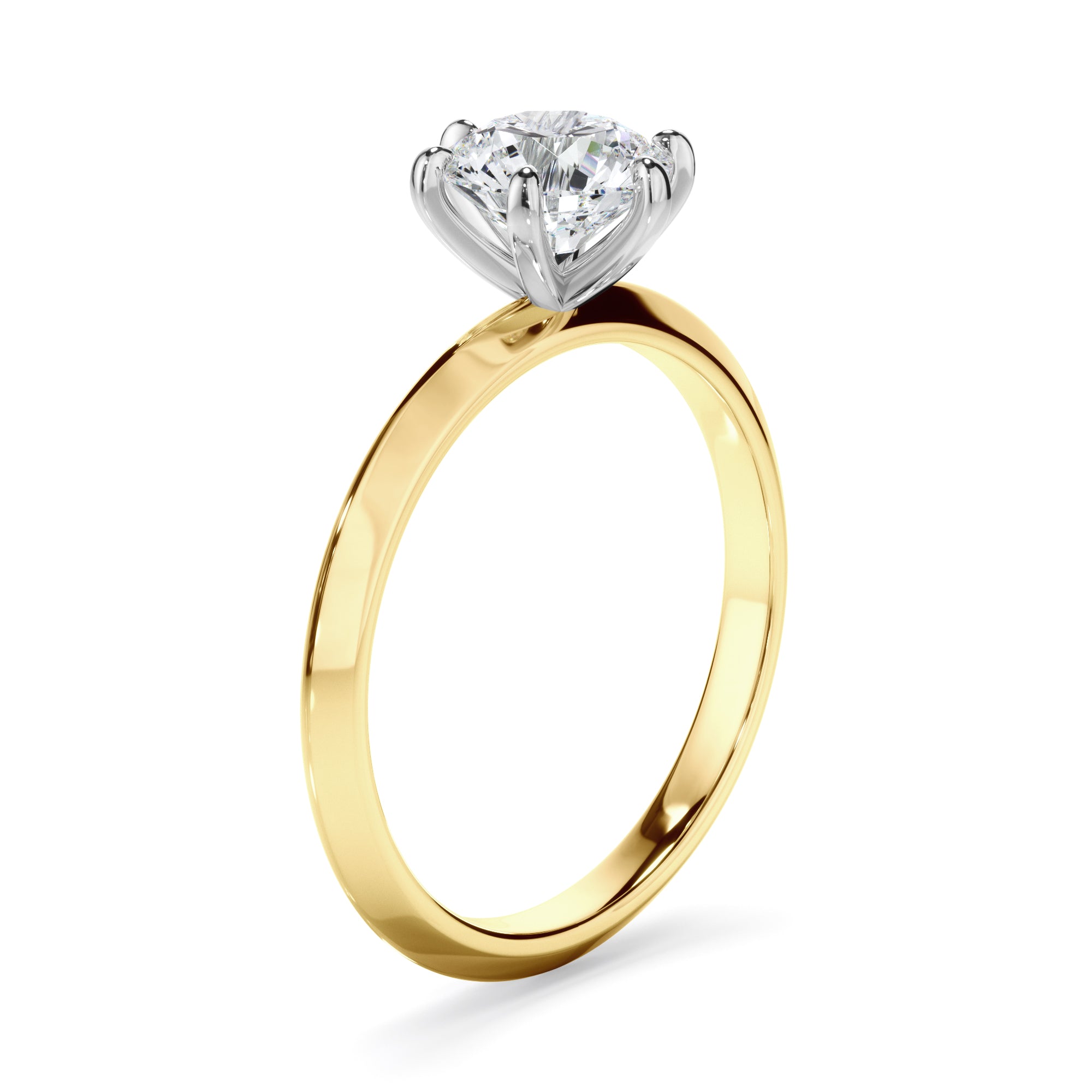 Eloise - Round Brilliant Cut Diamond Solitaire Knife Edge Engagement Ring