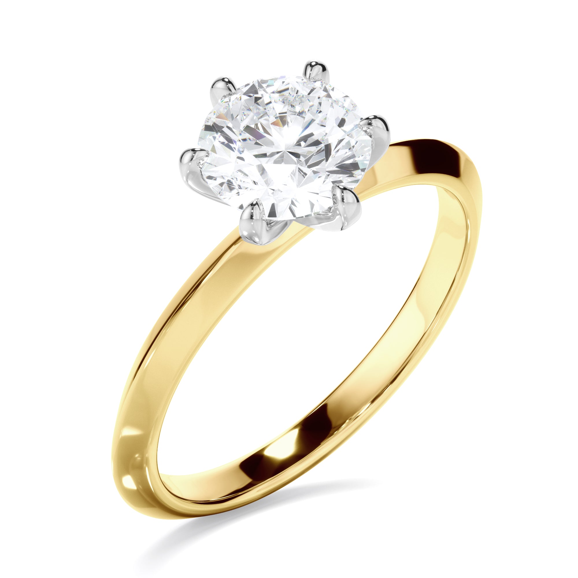 Eloise - Round Brilliant Cut Diamond Solitaire Knife Edge Engagement Ring