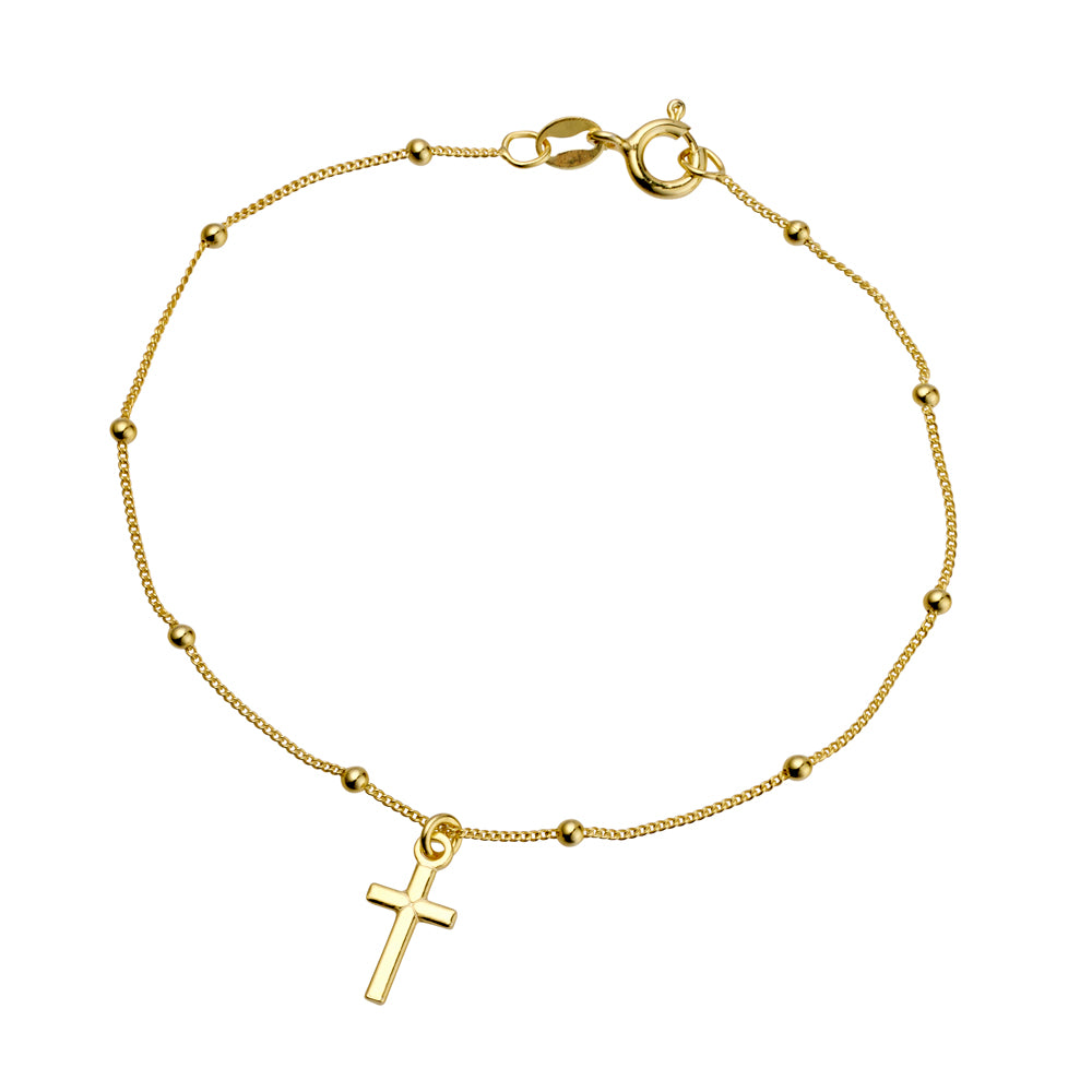 14ct Gold Plated Cross Bracelet