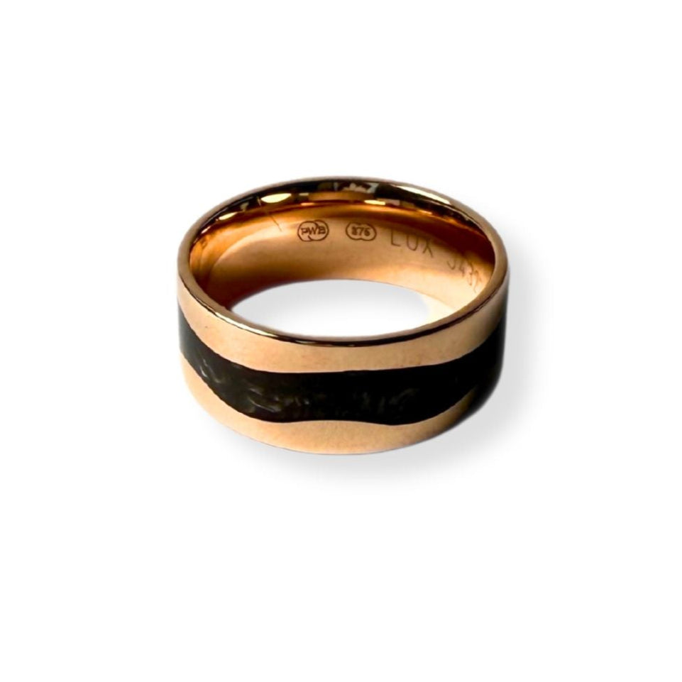 Felix 9ct Rose Gold & Black Mens Spectrum Ring (Size W)