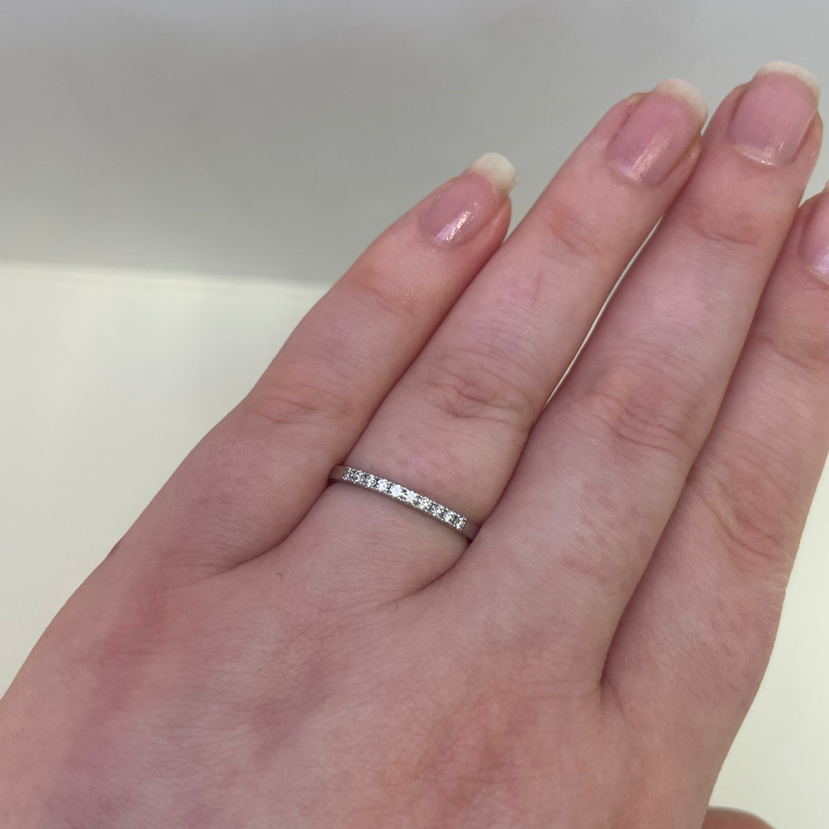 Millie 9ct White Gold 0.15ct Diamond Eternity Ring (Size N)